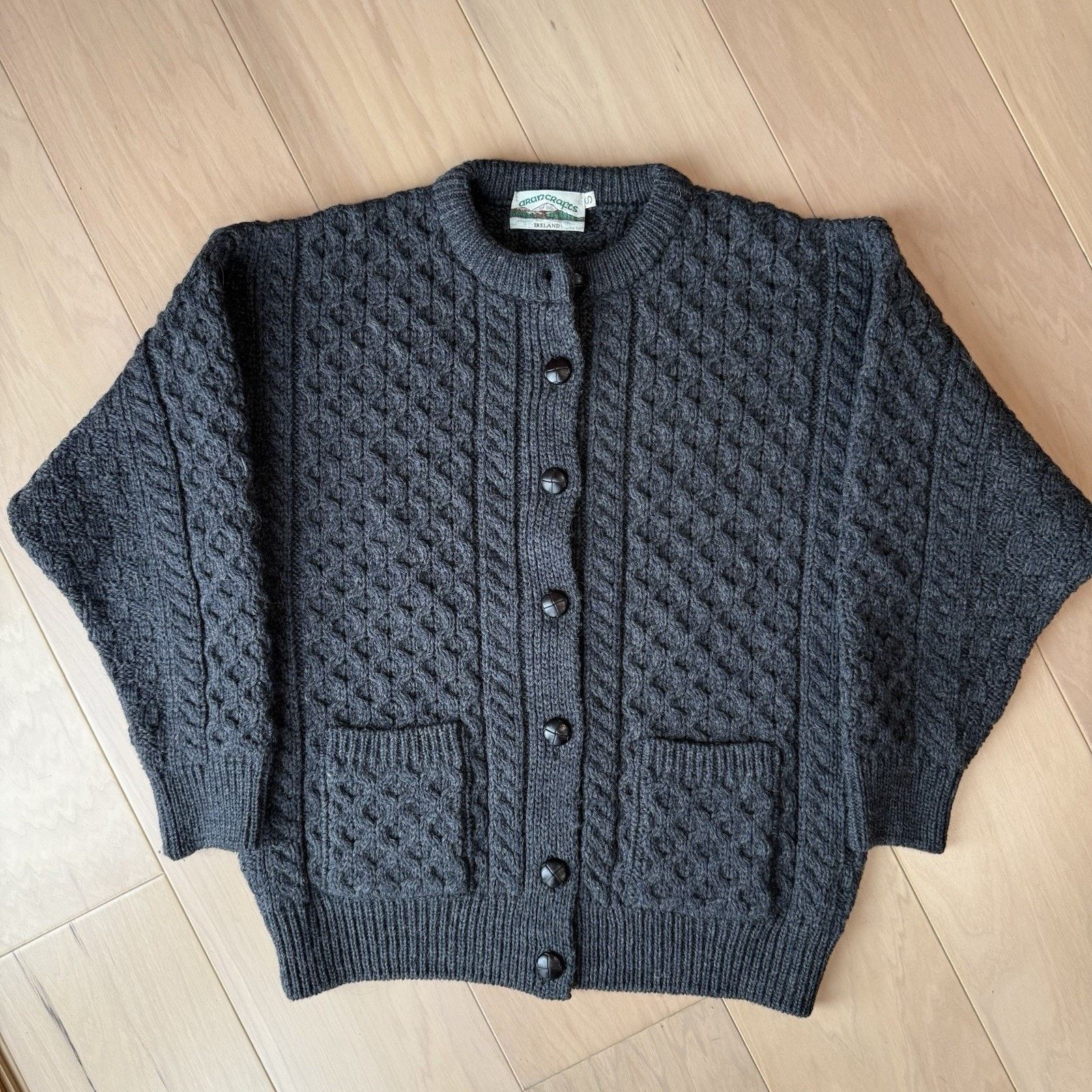 Aran Crafts Aran Crafts Cable Knit Cardigan Gray Wool Ireland Fisherman Size S / US 4 / IT 40 - 2 Thumbnail