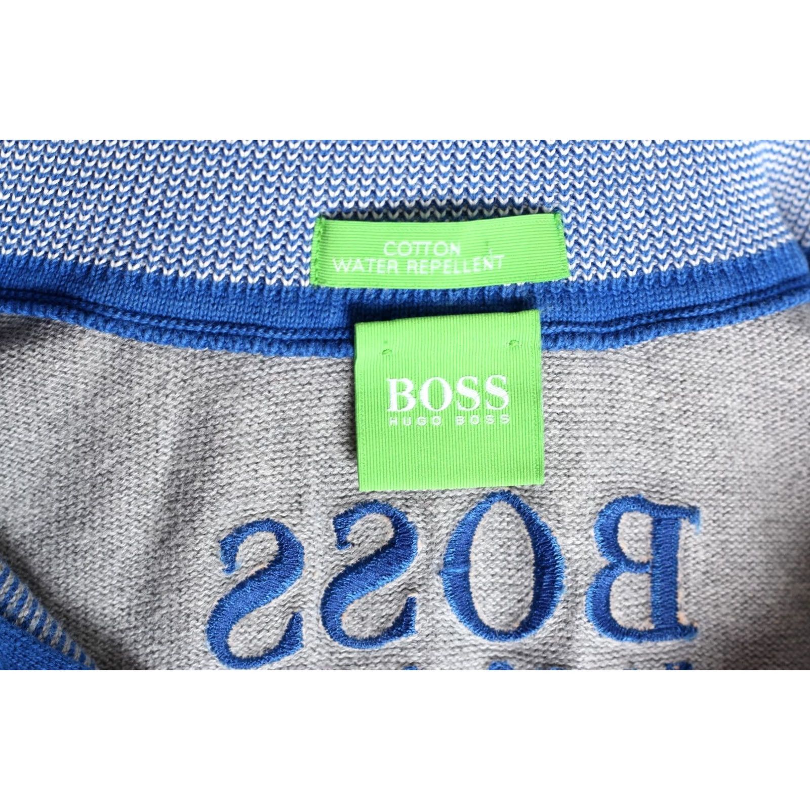 Hugo Boss HUGO BOSS Jumper Men Green Label High Neck 1/4 Zip Knit Cotton Blue Size M Size US M / EU 48-50 / 2 - 7 Thumbnail