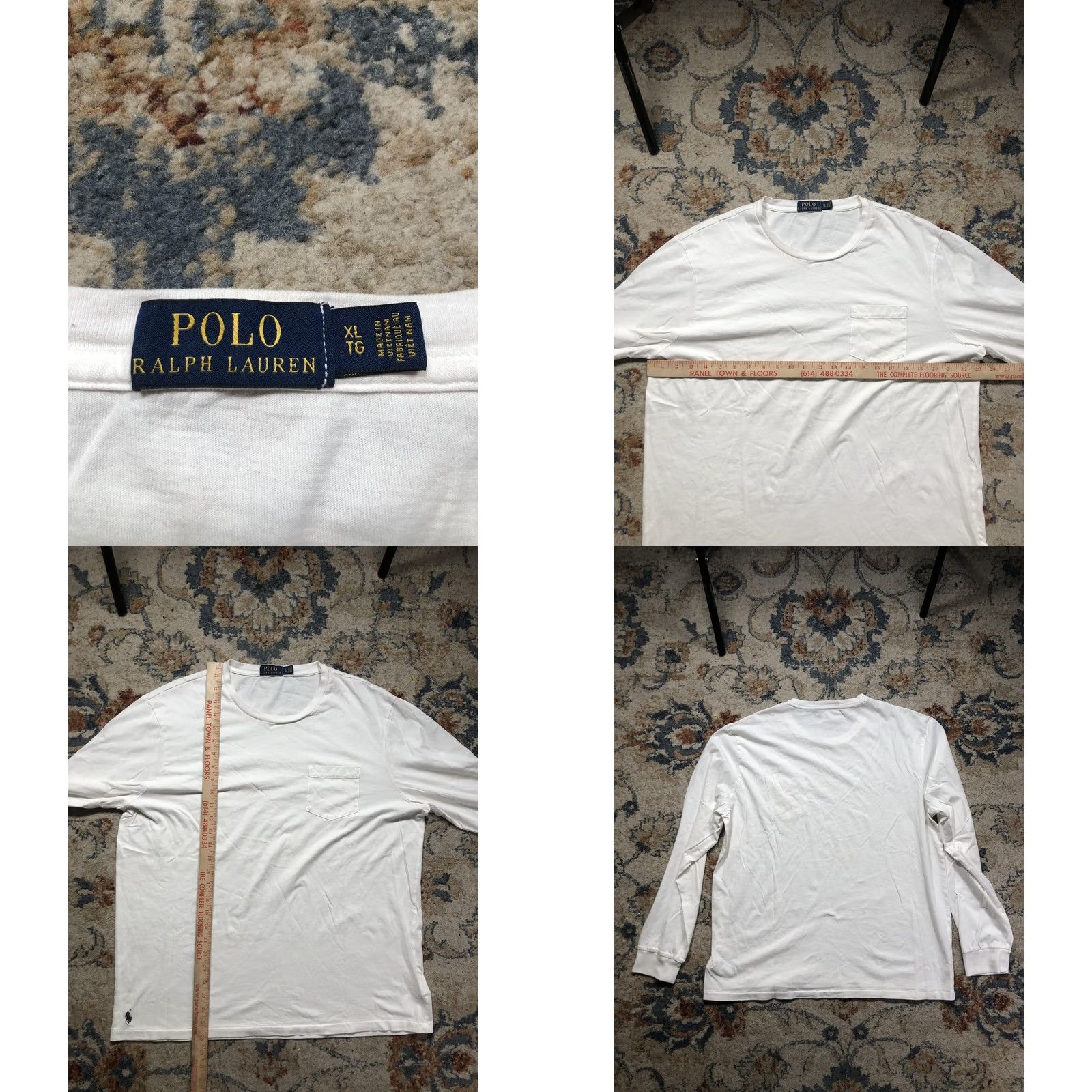 Polo Ralph Lauren Polo Ralph Lauren Shirt Mens XL White Long Sleeve Pocket Tee Logo Crewneck Size US XL / EU 56 / 4 - 8 Thumbnail