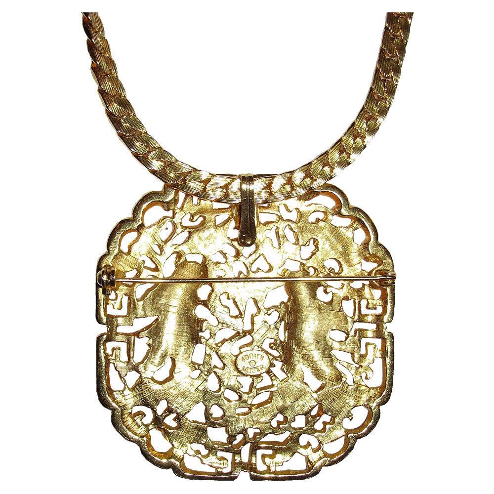 Designer Judith Leiber Chinese Motif Pendant Necklace Size ONE SIZE - 4 Thumbnail