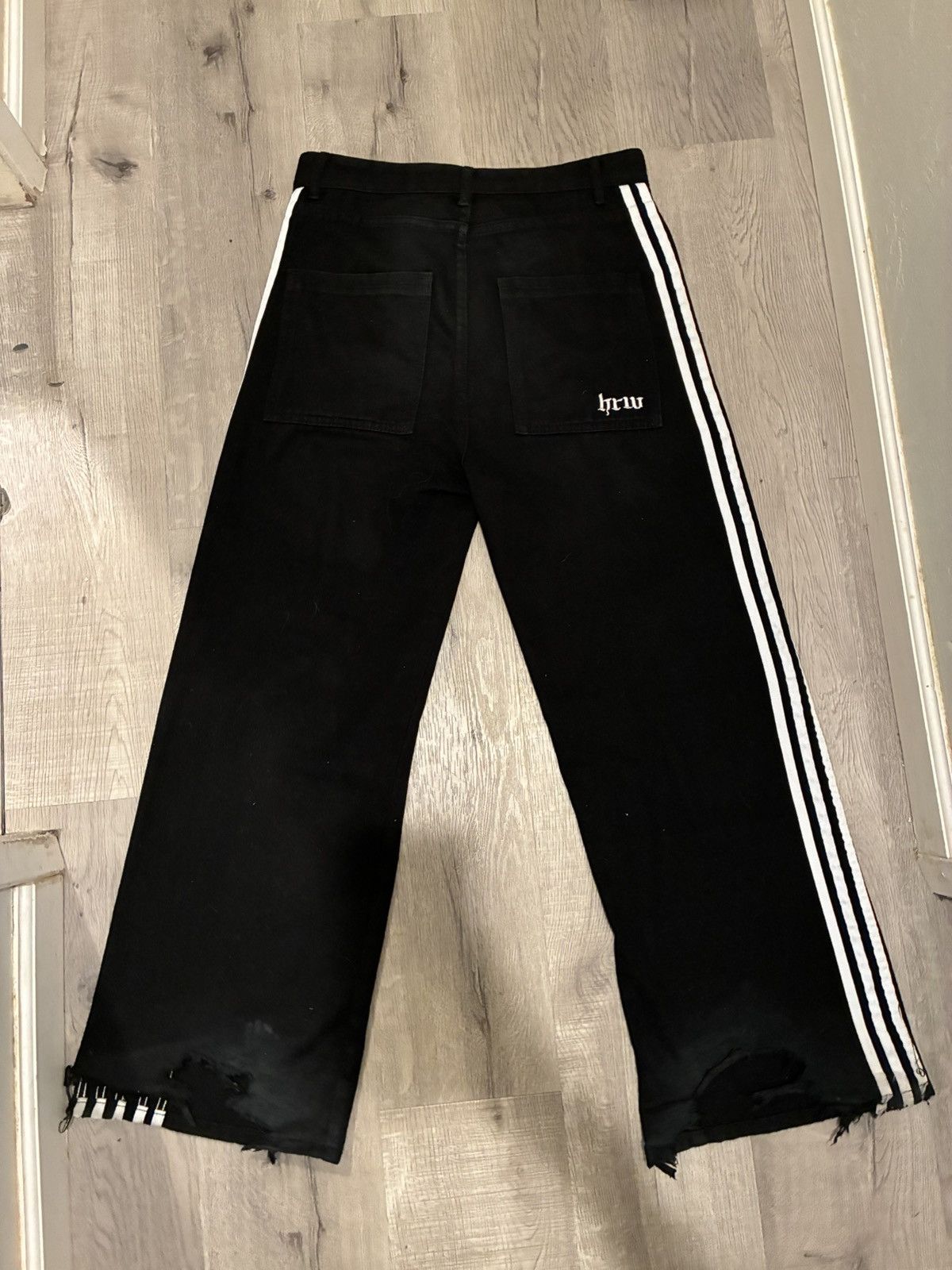 Other Black Striped Denim Jeans Size US 30 / EU 46 - 2 Thumbnail