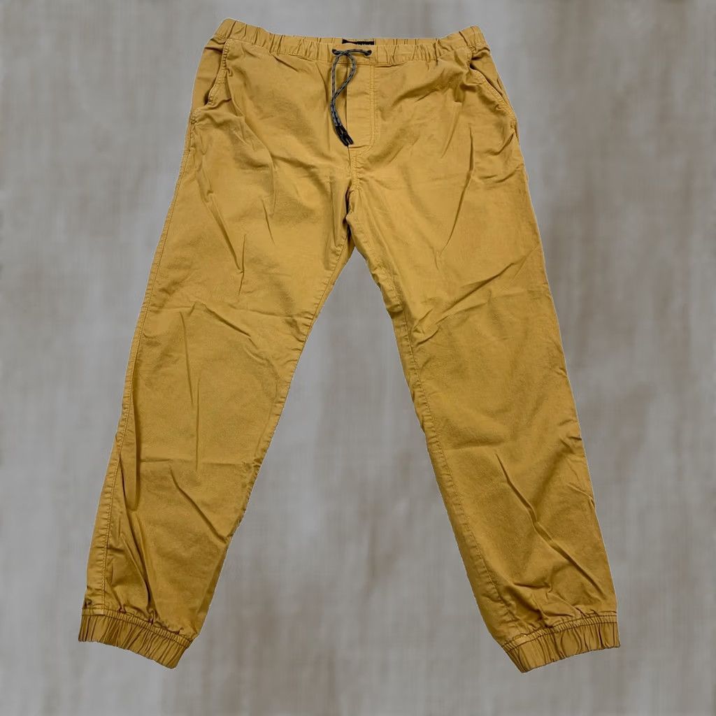 American Eagle Outfitters American Eagle Pants Joggers Men Medium Tan Brown Khaki Drawstring Tapered 33x26 Size US 31 - 1 Thumbnail