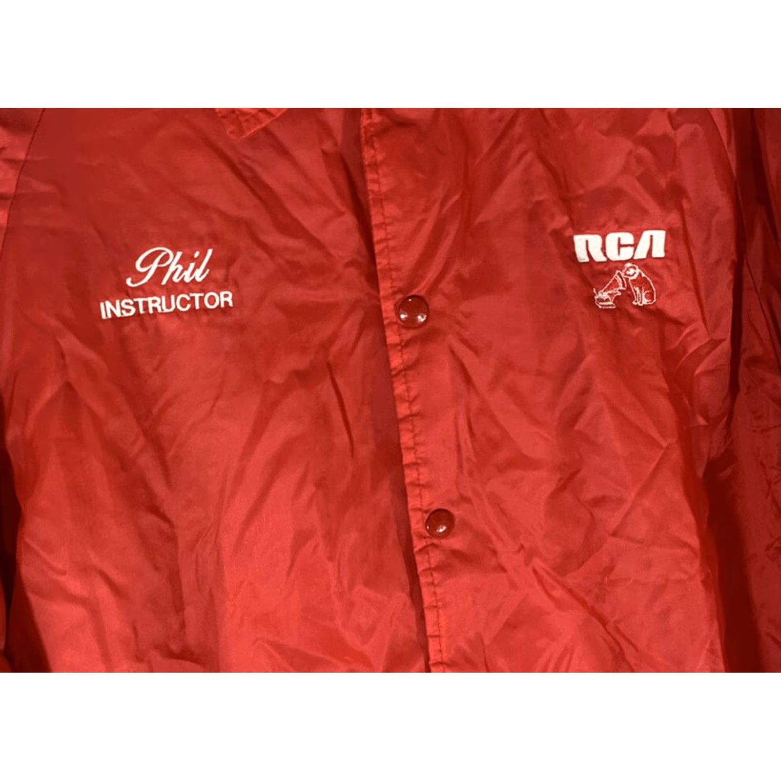 Vintage VINTAGE 80s RCA Mens Nylon Windbreaker Jacket Large Red USA Made Size US L / EU 52-54 / 3 - 2 Thumbnail