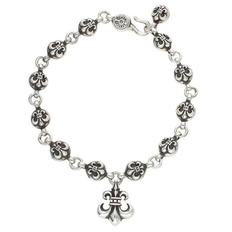 image of Chrome Hearts Flare Ball Charm Bracelet in Silver, Men's