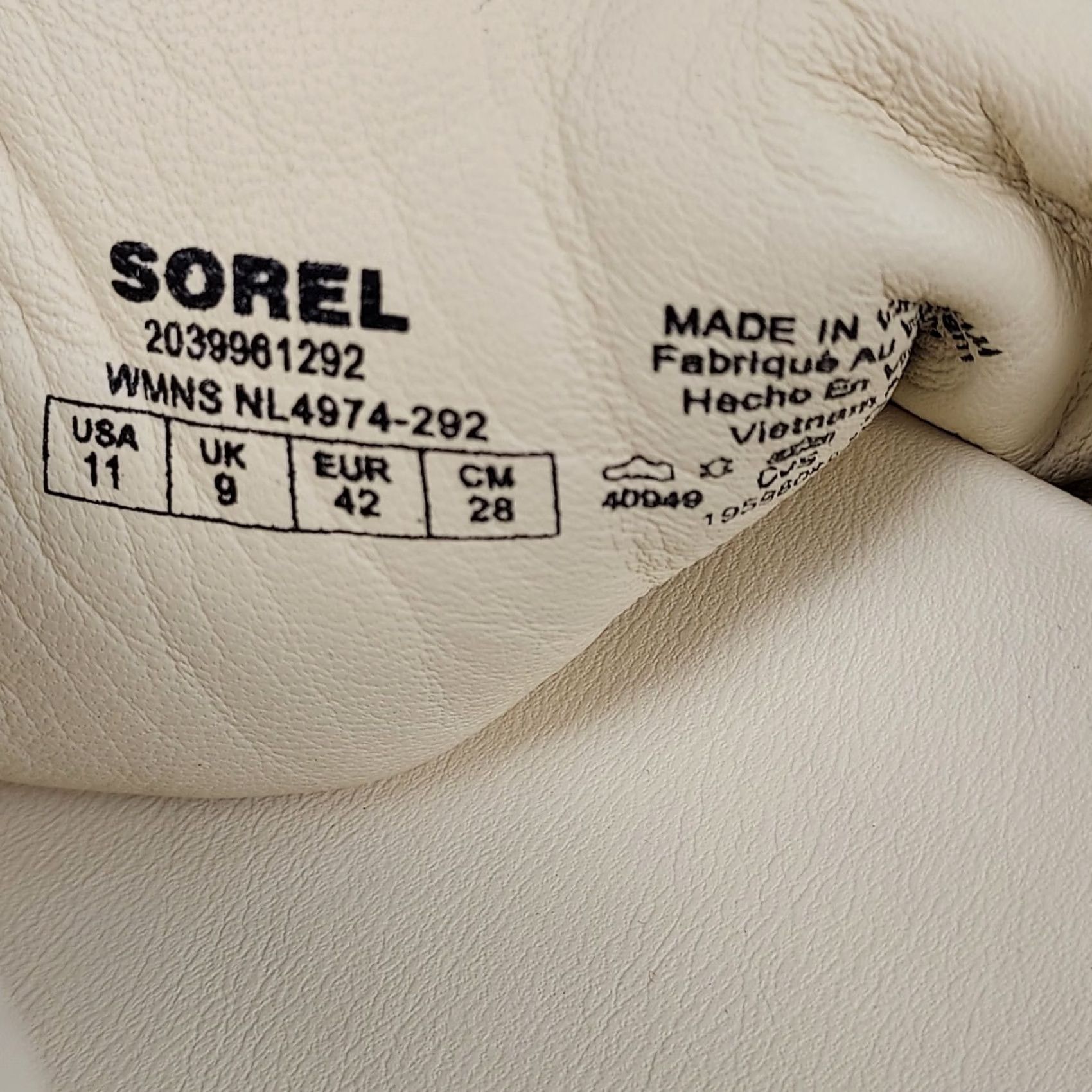 SOREL Sorel Sandals Women Cream Platform Slide Size 11 Ivory Leather Slip On Casual Summer Spring Womens Size US 9 / IT 39 - 5 Thumbnail
