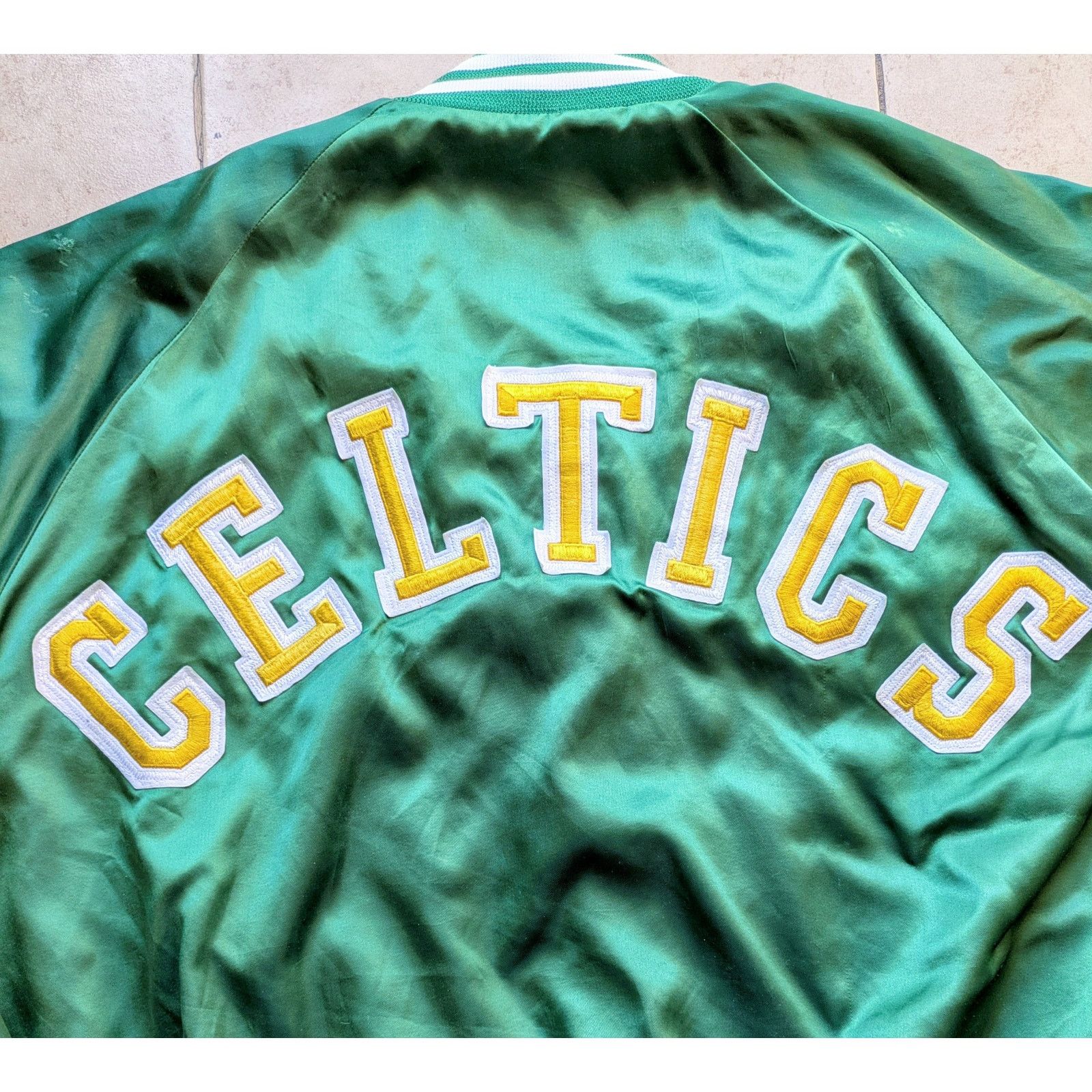 NBA × Starter Boston Celtics 80s CHALK LINE satin bomber L NBA vtg St Pats Size US XL / EU 56 / 4 - 5 Thumbnail
