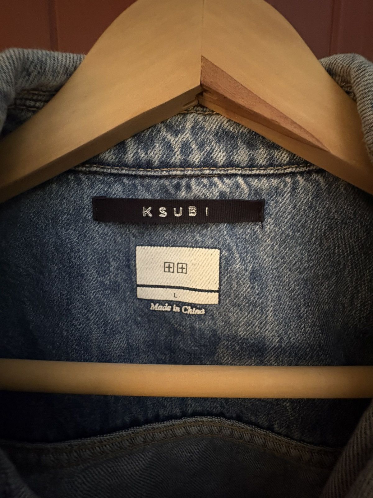 Ksubi Ksubi Distressed Denim Jacket Blue Large – Jean Trucker Fit Size US L / EU 52-54 / 3 - 14 Thumbnail