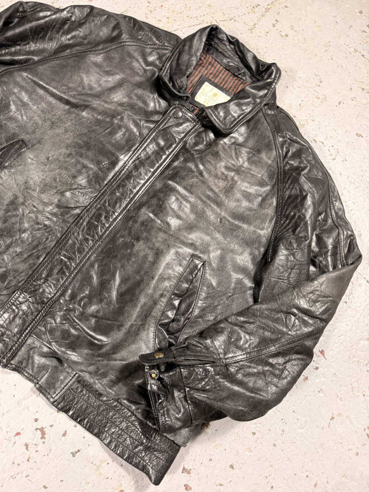 Bill Blass Vintage Bill Blass Leather Bomber Jacket Size US XL / EU 56 / 4 - 3 Thumbnail
