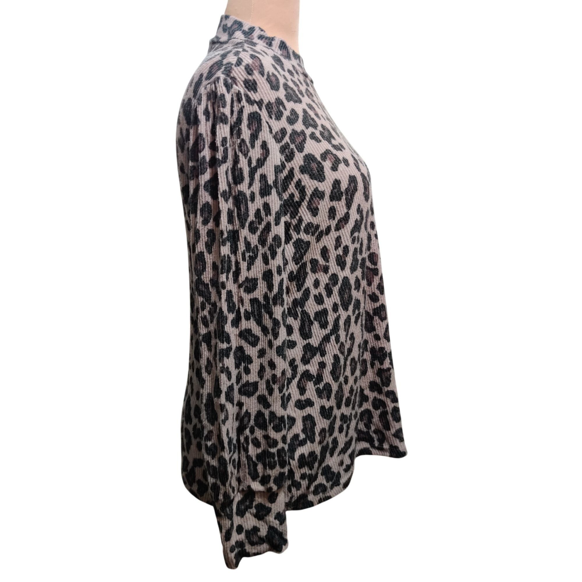 Other Maurices XL Leopard Print Ribbed Stretch Knit Mock Neck Long Size XL / US 12-14 / IT 48-50 - 6 Thumbnail
