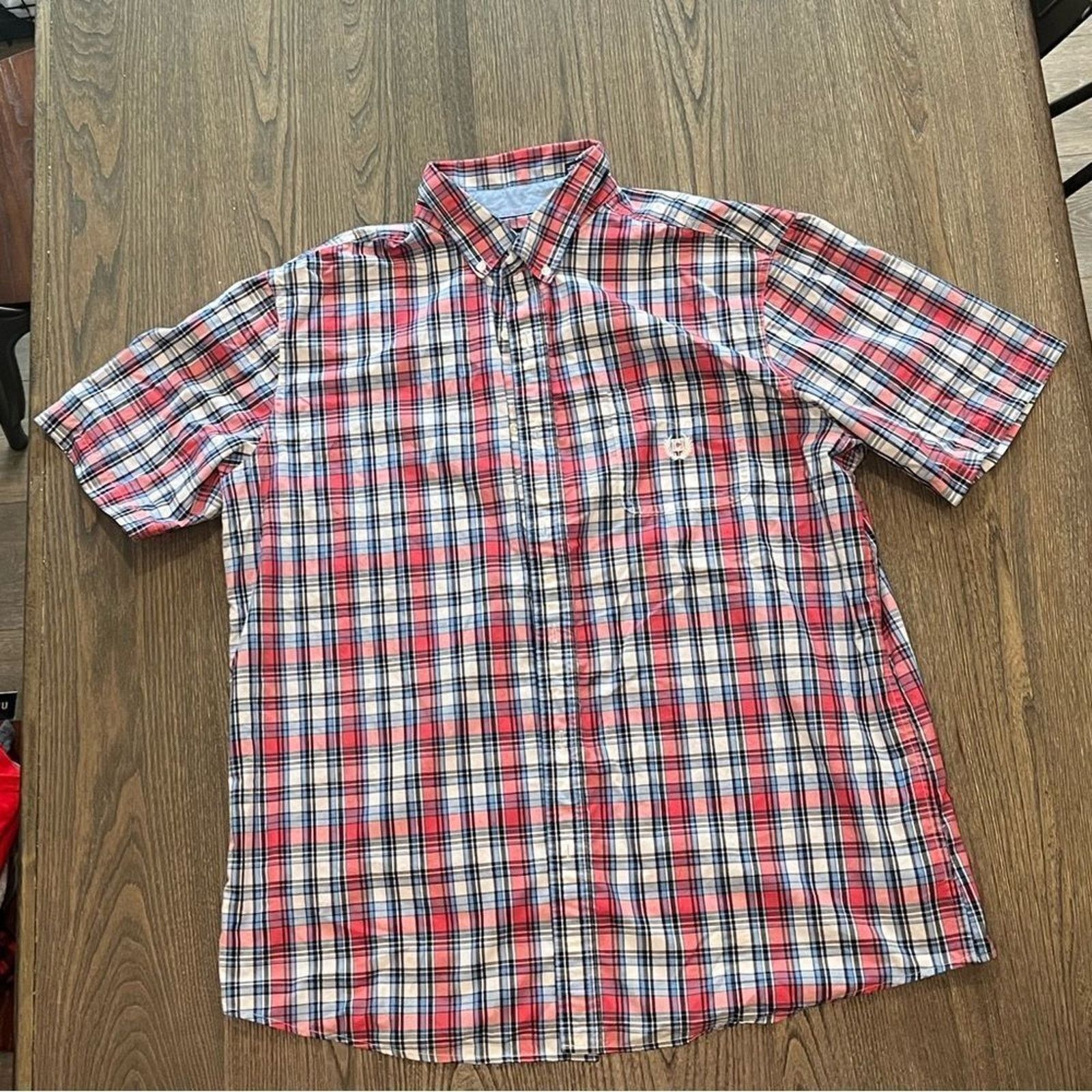 Chaps Chaps Easy Care Red White Blue Plaid Short Sleeve XL Size US XL / EU 56 / 4 - 1 Thumbnail