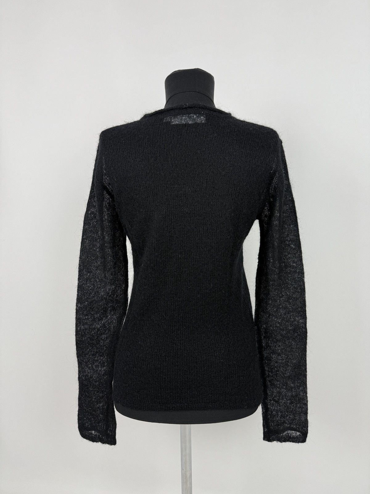 Vintage Y2K Vintage New Scene Black Mohair Blend Mesh Knit Sweater Size M / US 6-8 / IT 42-44 - 2 Thumbnail