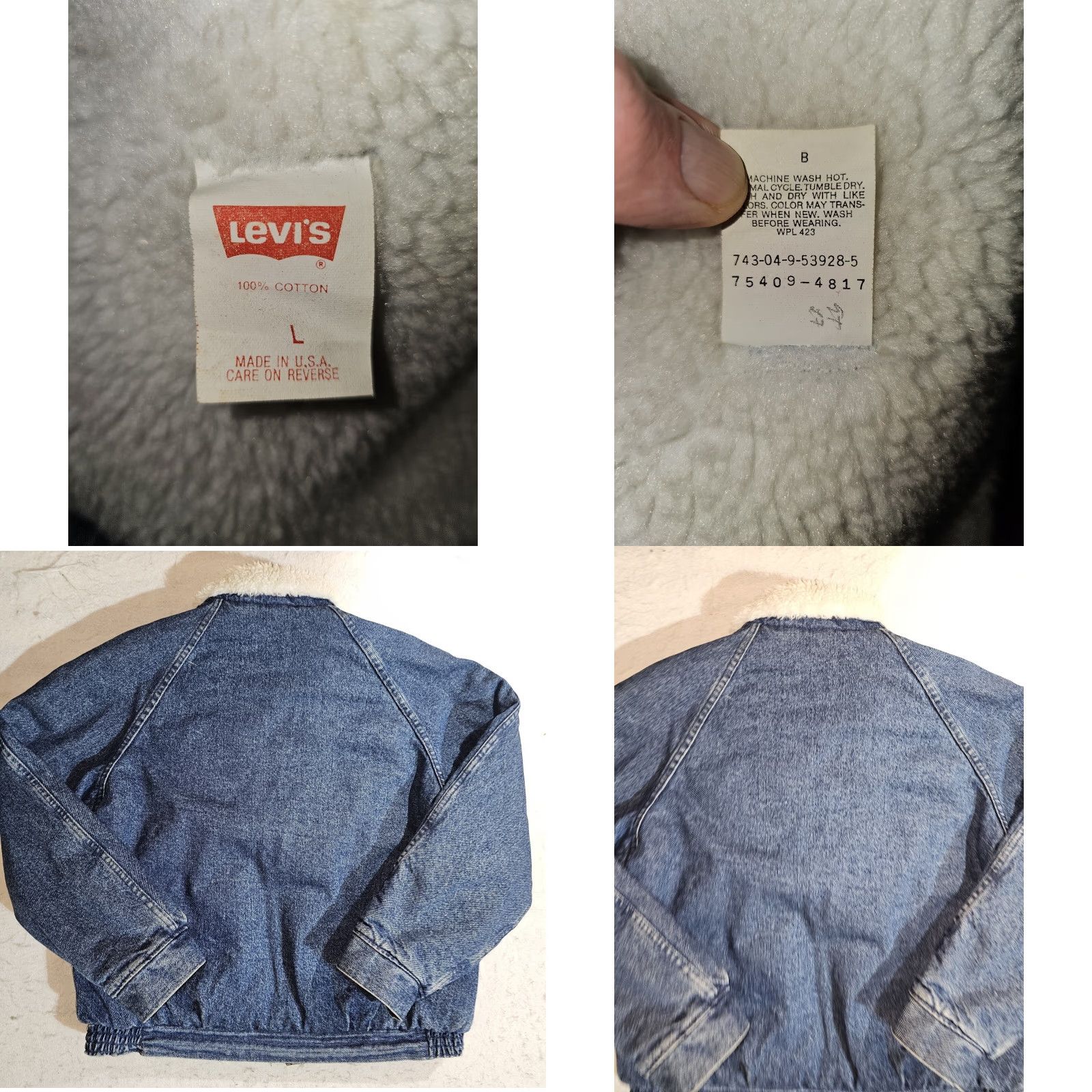 Levi's VINTAGE Levi's Trucker Jacket Denim Blue Sherpa Lined Made in USA Mens L Size 80s - Size US L / EU 52-54 / 3 - 8 Thumbnail
