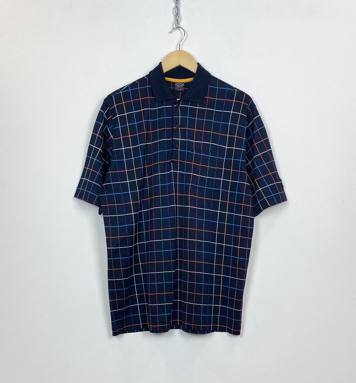 Paul & Shark Vintage Paul & Shark Polo Shirt Check Button-Up Short Sleeve Size US L / EU 52-54 / 3 - 1 Thumbnail
