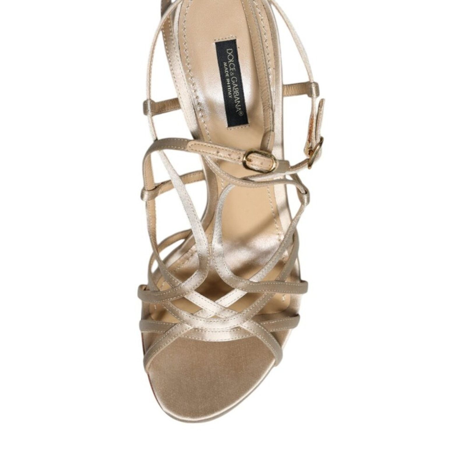 Dolce & Gabbana Dolce & Gabbana Beige Leather Stiletto Heels Sandals Shoes Size US 10 / IT 40 - 3 Thumbnail