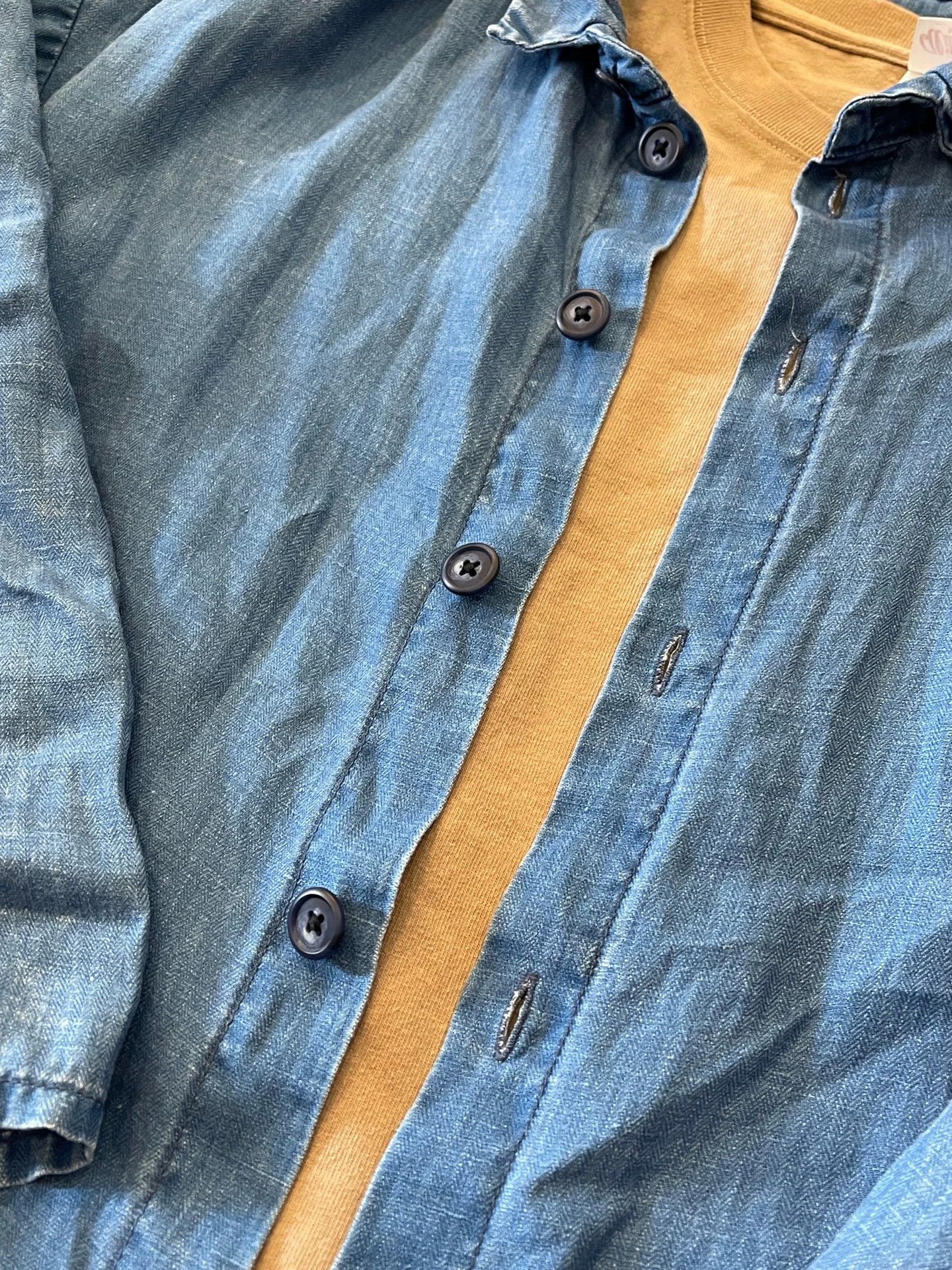 Porter Porter Classic Washed Indigo Linen Shirt Size 2 Size US M / EU 48-50 / 2 - 3 Thumbnail