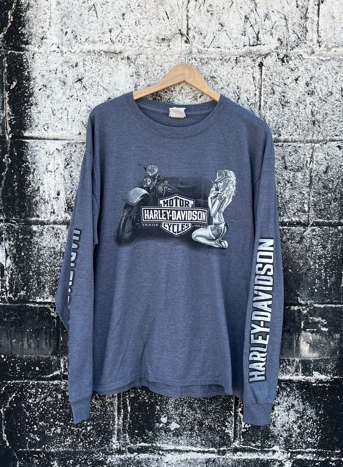 Harley Davidson × Vintage Harley Davidson vintage longsleeve pin up girl skater hype Size US XL / EU 56 / 4 - 1 Thumbnail