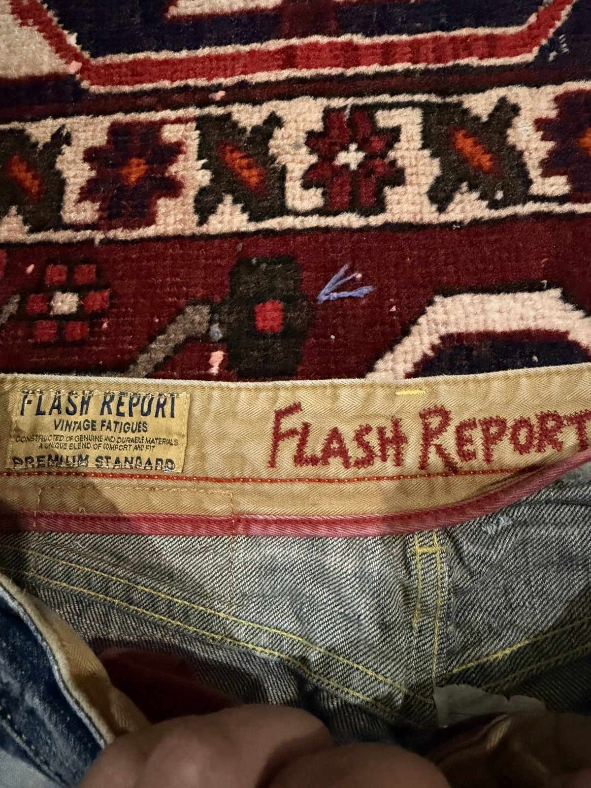 Tornado Mart Flash Report Vintage Fatigue Paint Splash Distressed Denim Size US 32 / EU 48 - 3 Thumbnail