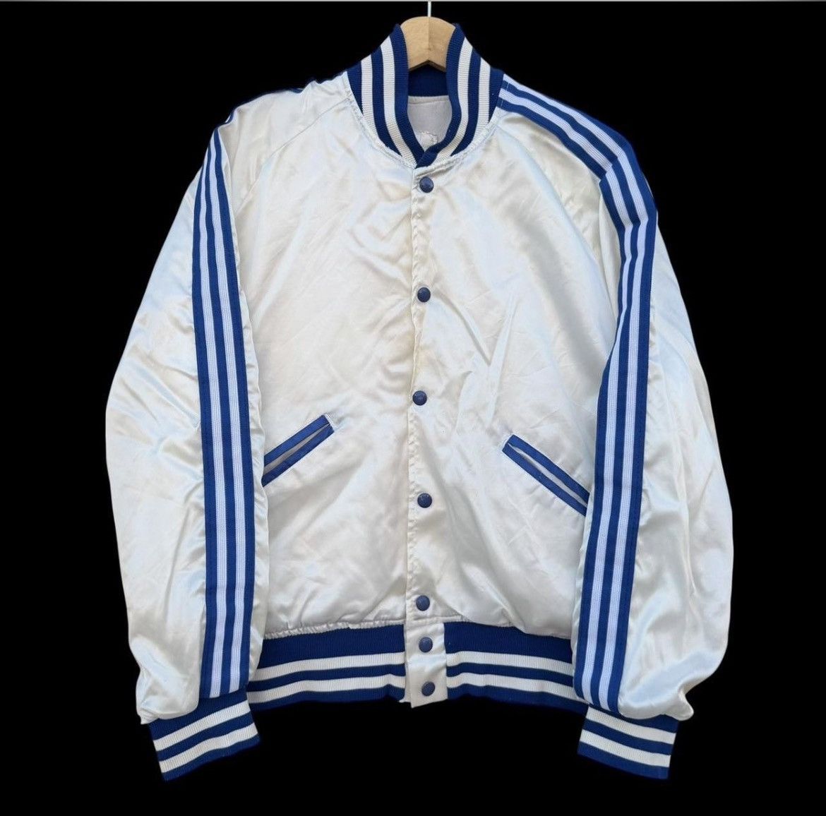 Vintage 1980s Vintage Rodeo Satin Bomber white & blue large Size US L / EU 52-54 / 3 - 2 Thumbnail
