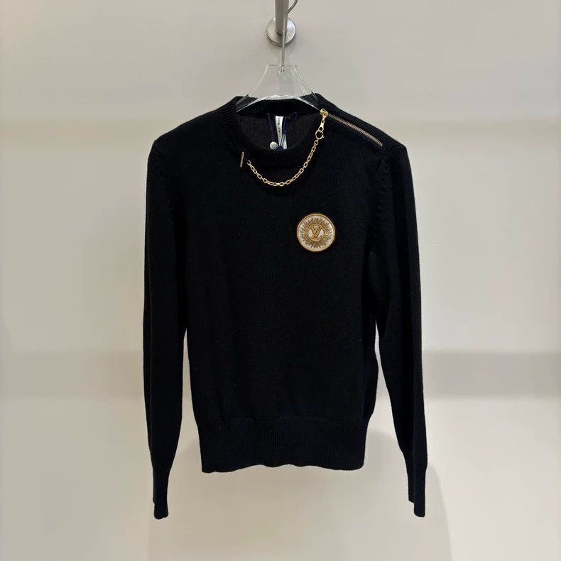 Louis Vuitton Cashmere 24ss Black Chain Badge Sweater