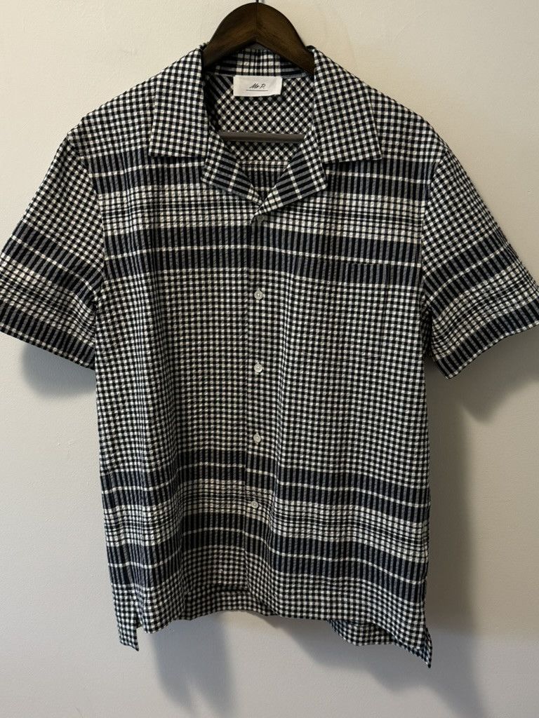 Mr P. Mr P. - Gingham Cotton-Seersucker Shirt - Blue Size US M / EU 48-50 / 2 - 1 Thumbnail