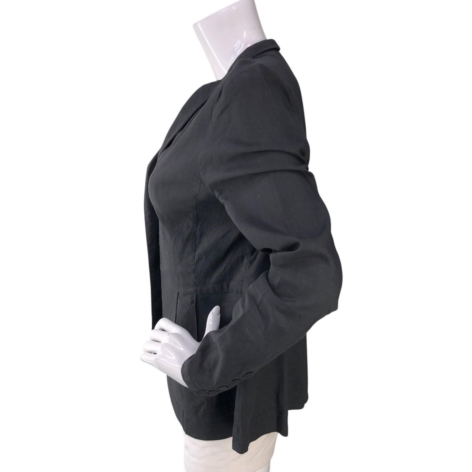 Eileen Fisher Eileen Fisher Blazer M Charcoal Linen Blend Jacket Stretch Size M / US 6-8 / IT 42-44 - 5 Thumbnail