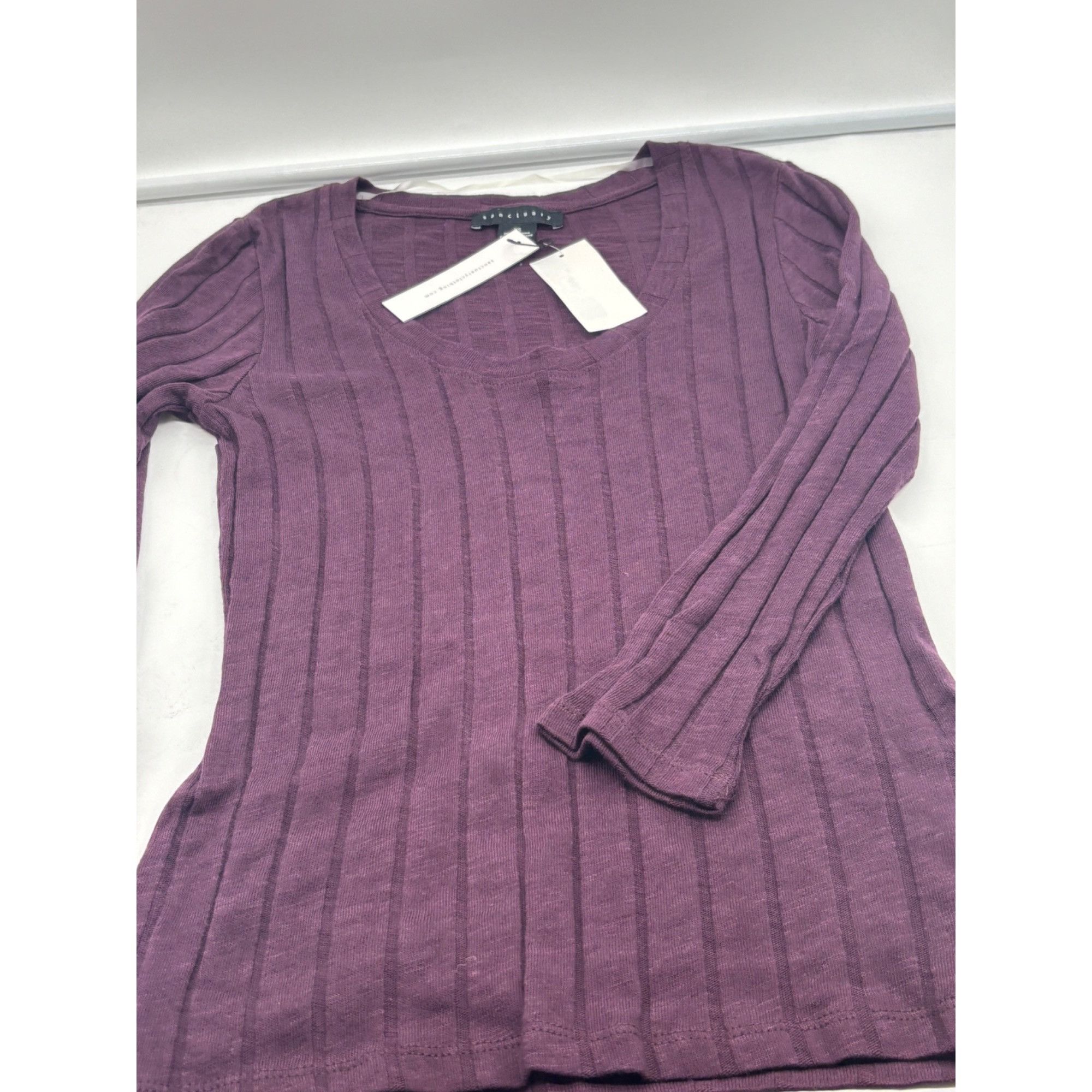 Sanctuary Sanctuary Ruby Scoop Ribbed 3/4 Sleeve Top, Amethyst, L Size L / US 10 / IT 46 - 9 Thumbnail