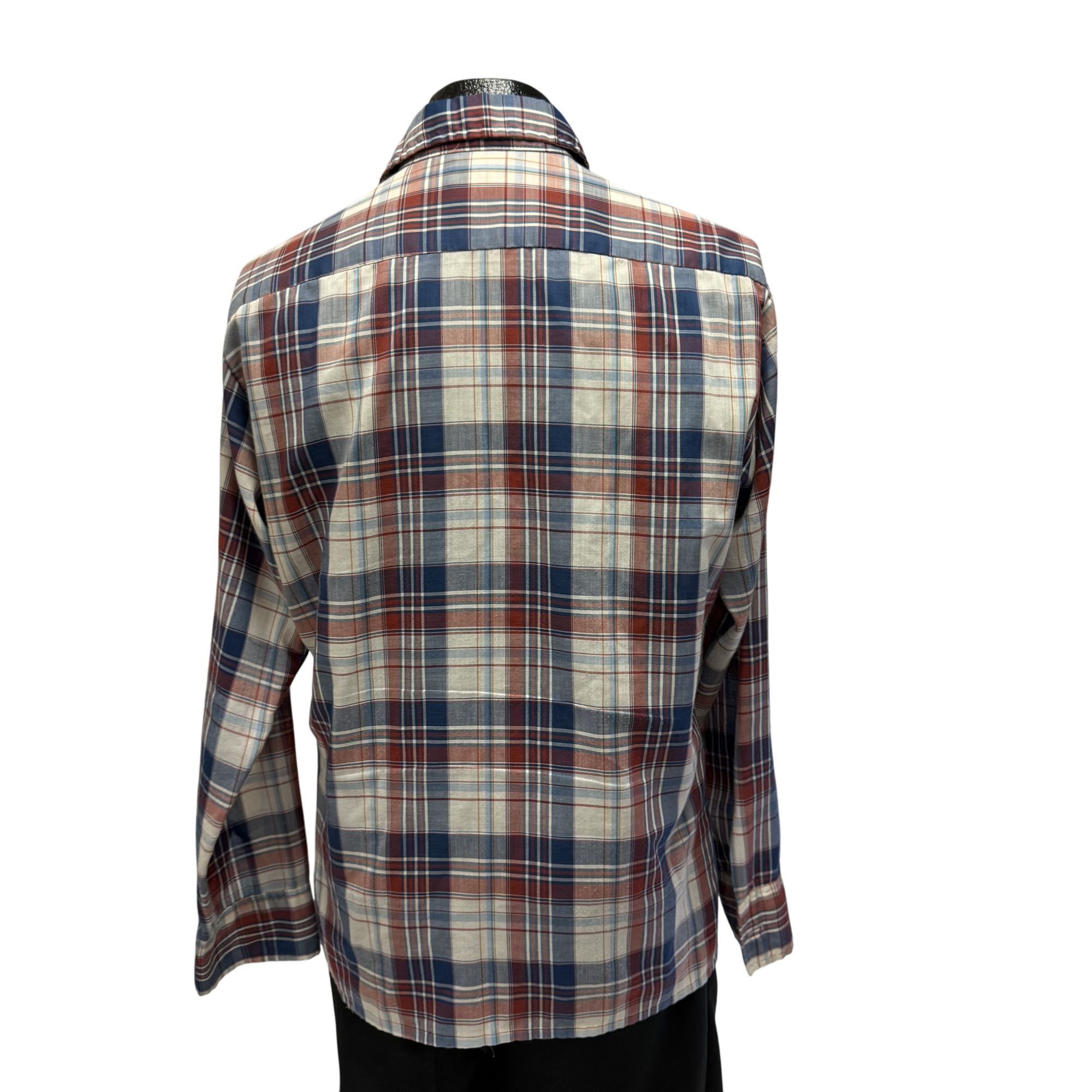 Other Vtg Montgomery Ward MoD Blue Red SHADOW PLAID Shirt Size US M / EU 48-50 / 2 - 3 Thumbnail