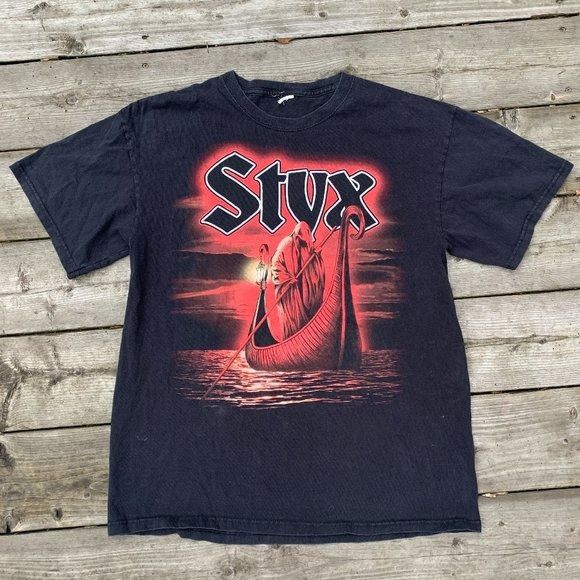 image of Vintage 90's Styx Band Tour T Shirt Graphic Band T Black, Men's (Size Medium)