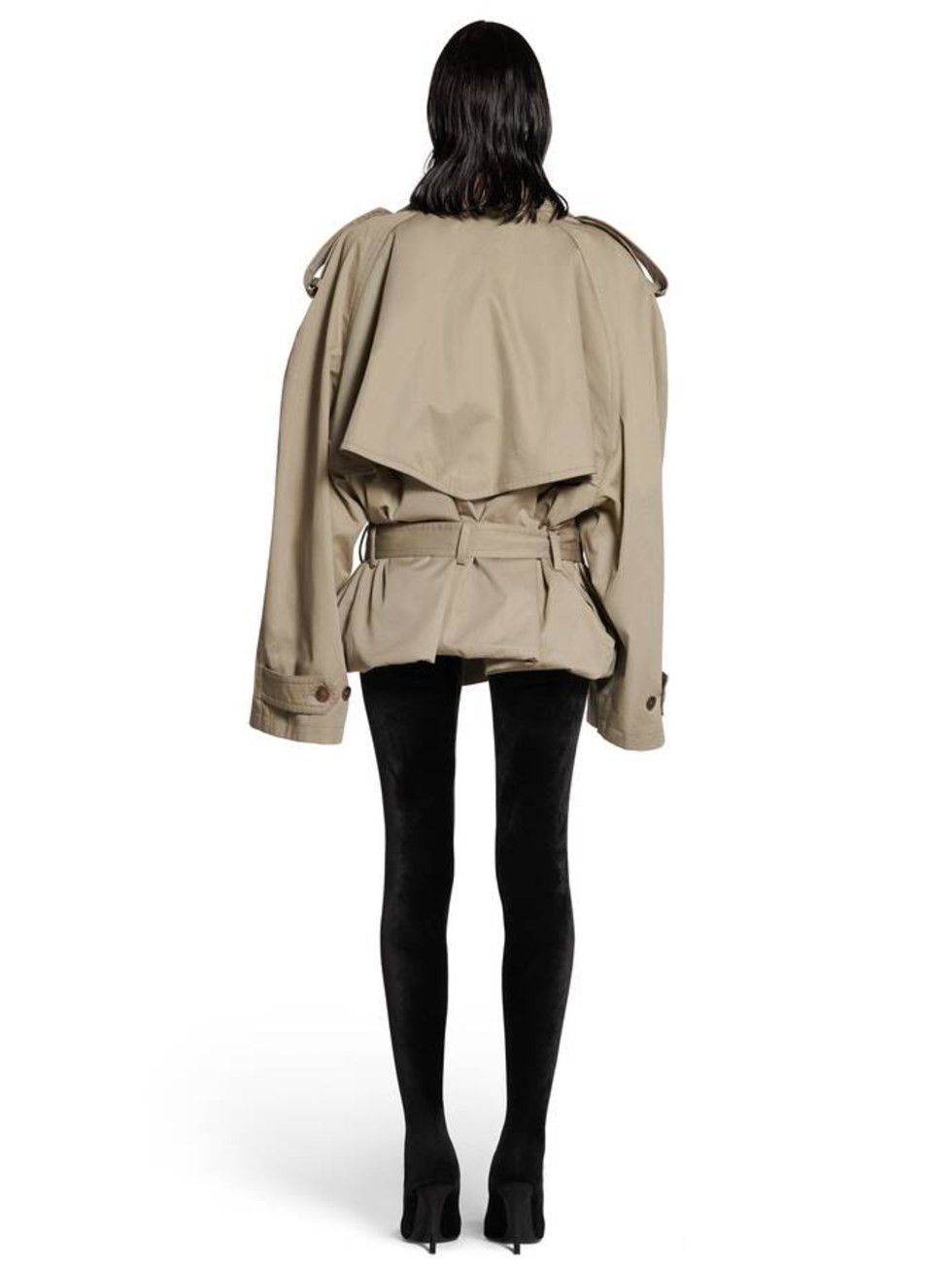 Balenciaga oc11z0825 Folded Trench Coat in Beige Size L / US 10 / IT 46 - 3 Thumbnail