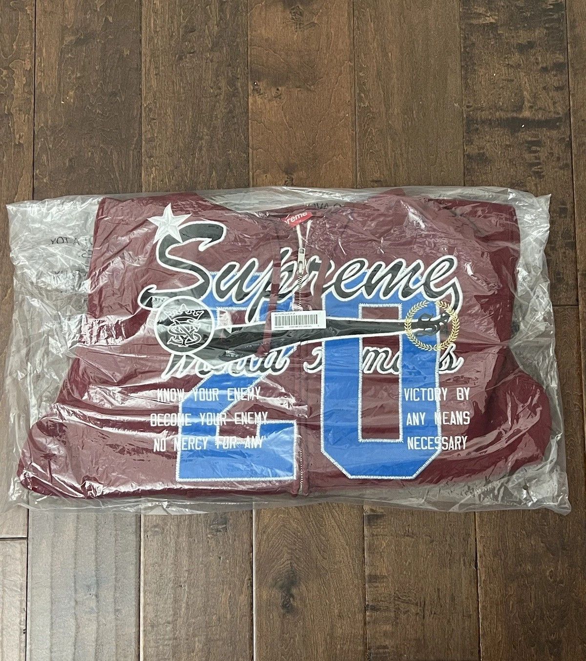Supreme SS26 Warriors Zip Up Sweatshirt Cardinal Size Small