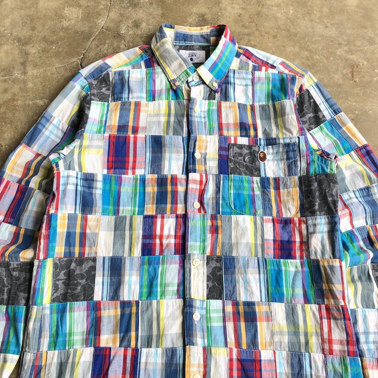 Bape OG Bape A Bathing Ape Camo Patchwork Long Slevee Shirt Size US S / EU 44-46 / 1 - 2 Thumbnail