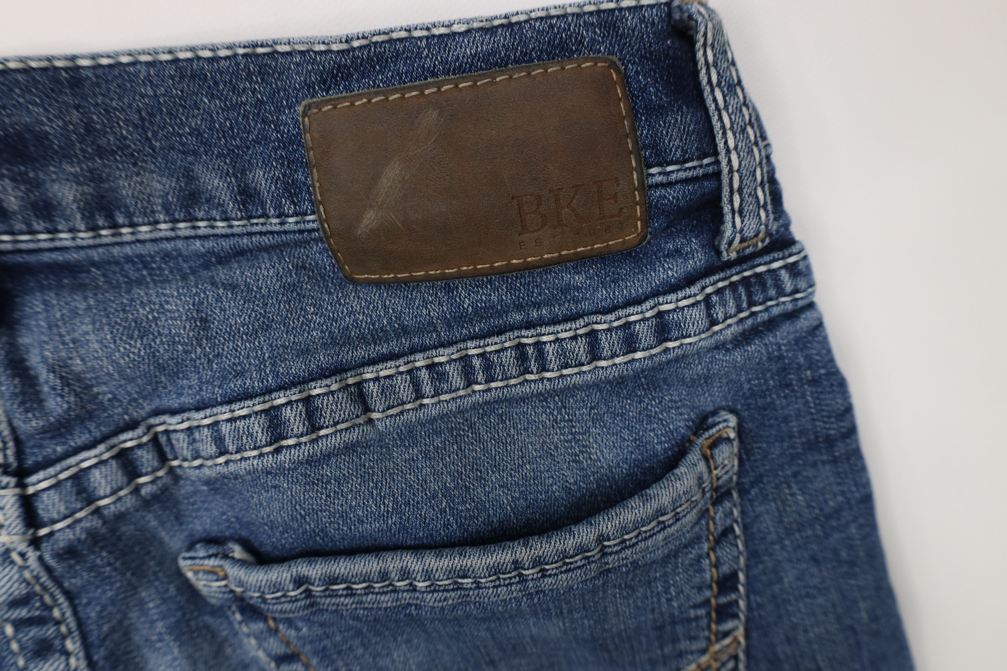 Vintage Buckle BKE Aiden Thick Stitch Stretch Bootcut Denim Jeans Size US 30 / EU 46 - 15 Thumbnail