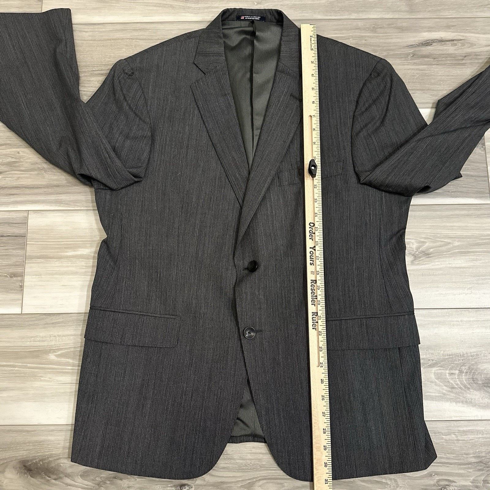 Hart Schaffner Marx Hart Schaffner Marx Suit Mens 42R Charcoal Black 2 PC NWT Size 42R - 13 Thumbnail