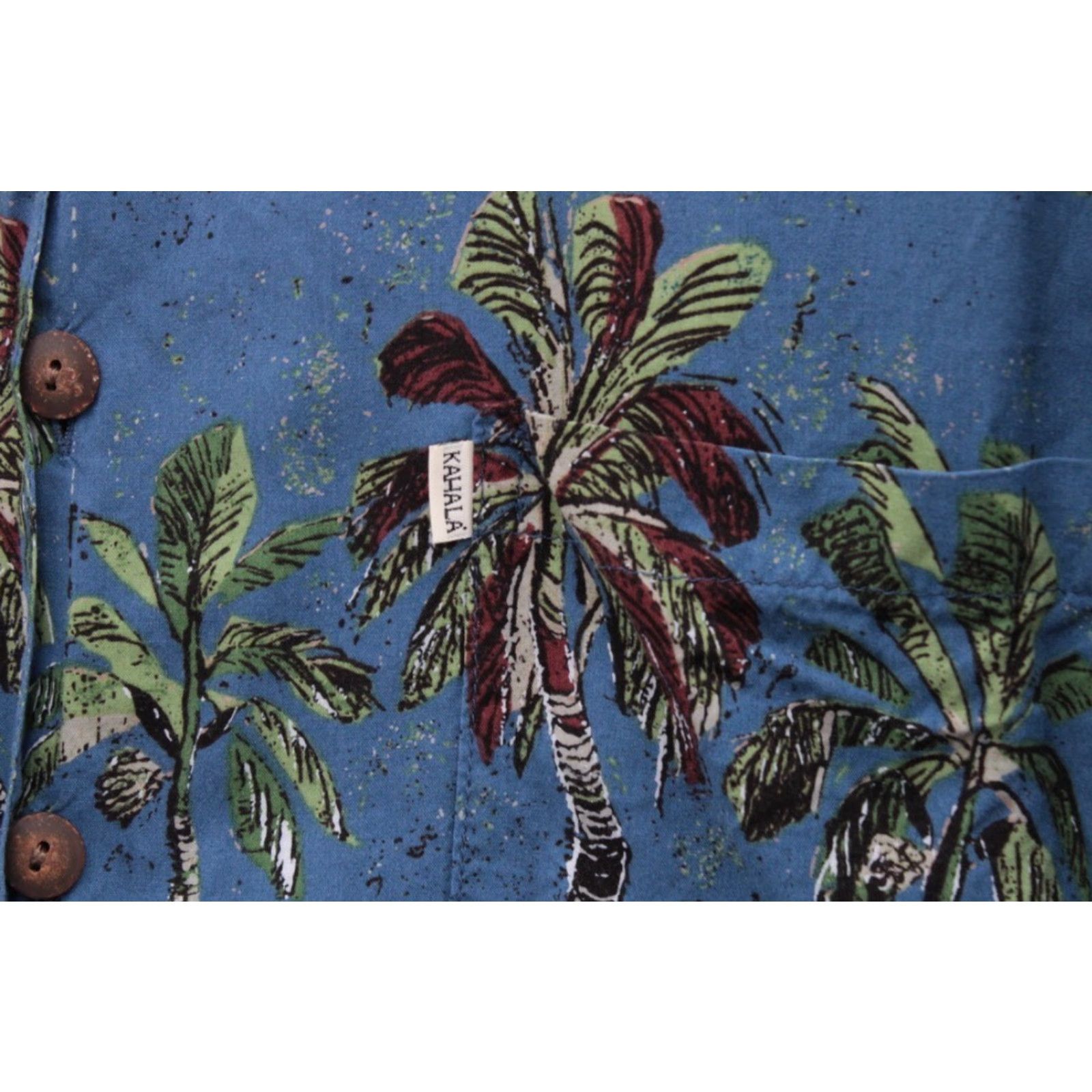 Vintage Kahala Shirt AVI Hawaiian Biker Motorcycle Palm Trees Paradise Tropical VTG USA Medium Blue Men's Size US M / EU 48-50 / 2 - 5 Thumbnail