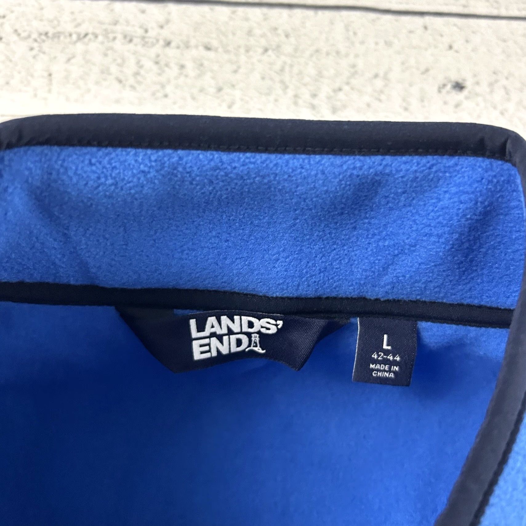 Lands' End Lands' End Pullover Jacket Mens Large Blue Snap Fleece Button 42-44 Shirt Size US L / EU 52-54 / 3 - 3 Thumbnail
