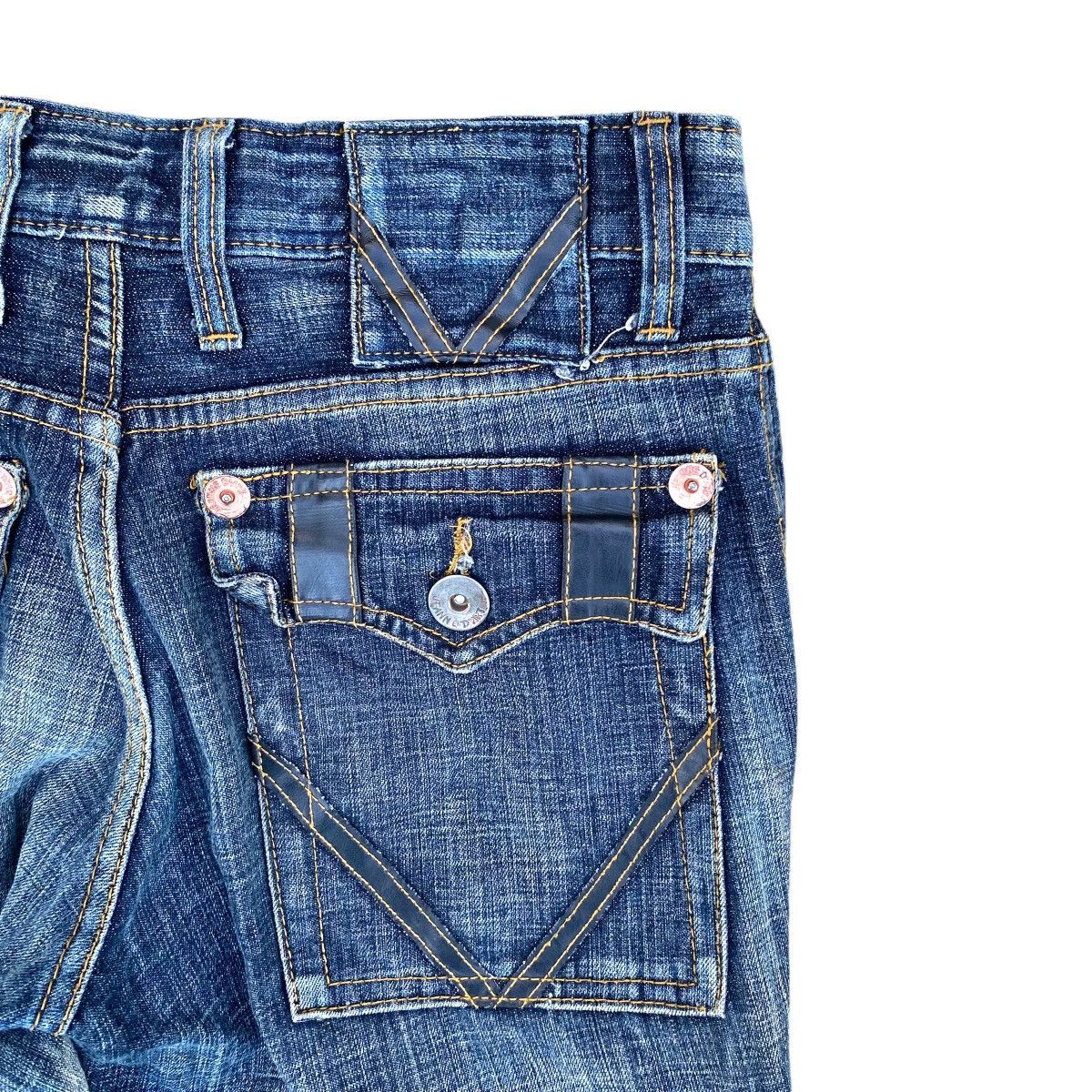 Japanese Brand × Vintage Flare Jeans De Art Distressed Multi Pocket TFOA HIROSHI Size US 34 / EU 50 - 15 Thumbnail