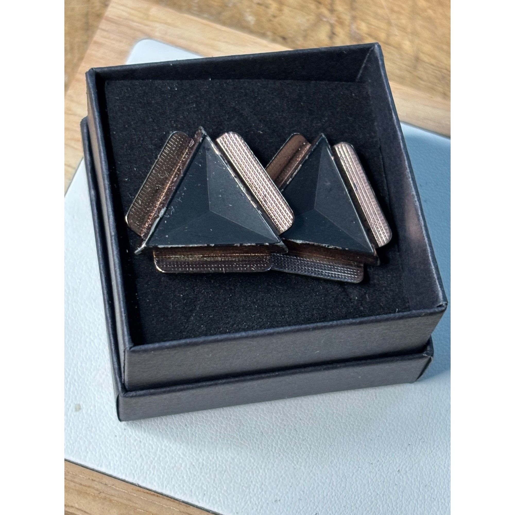 Other Vintage Copper & Black Geometric Cufflinks Size ONE SIZE - 10 Thumbnail