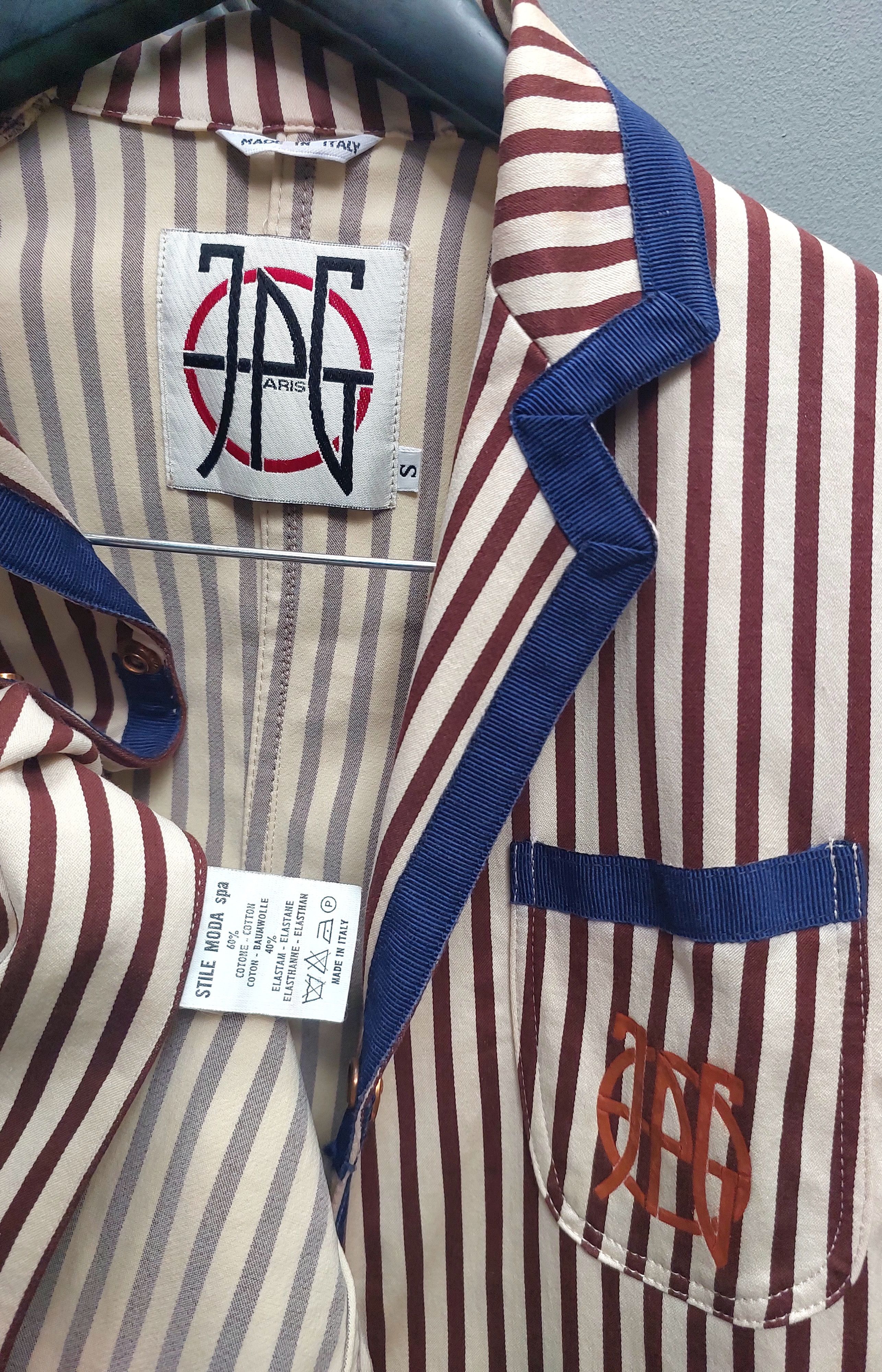 Jean Paul Gaultier Jean Paul Gaultier Striped Unlined Blazer and Pant Set Size S / US 4 / IT 40 - 9 Thumbnail