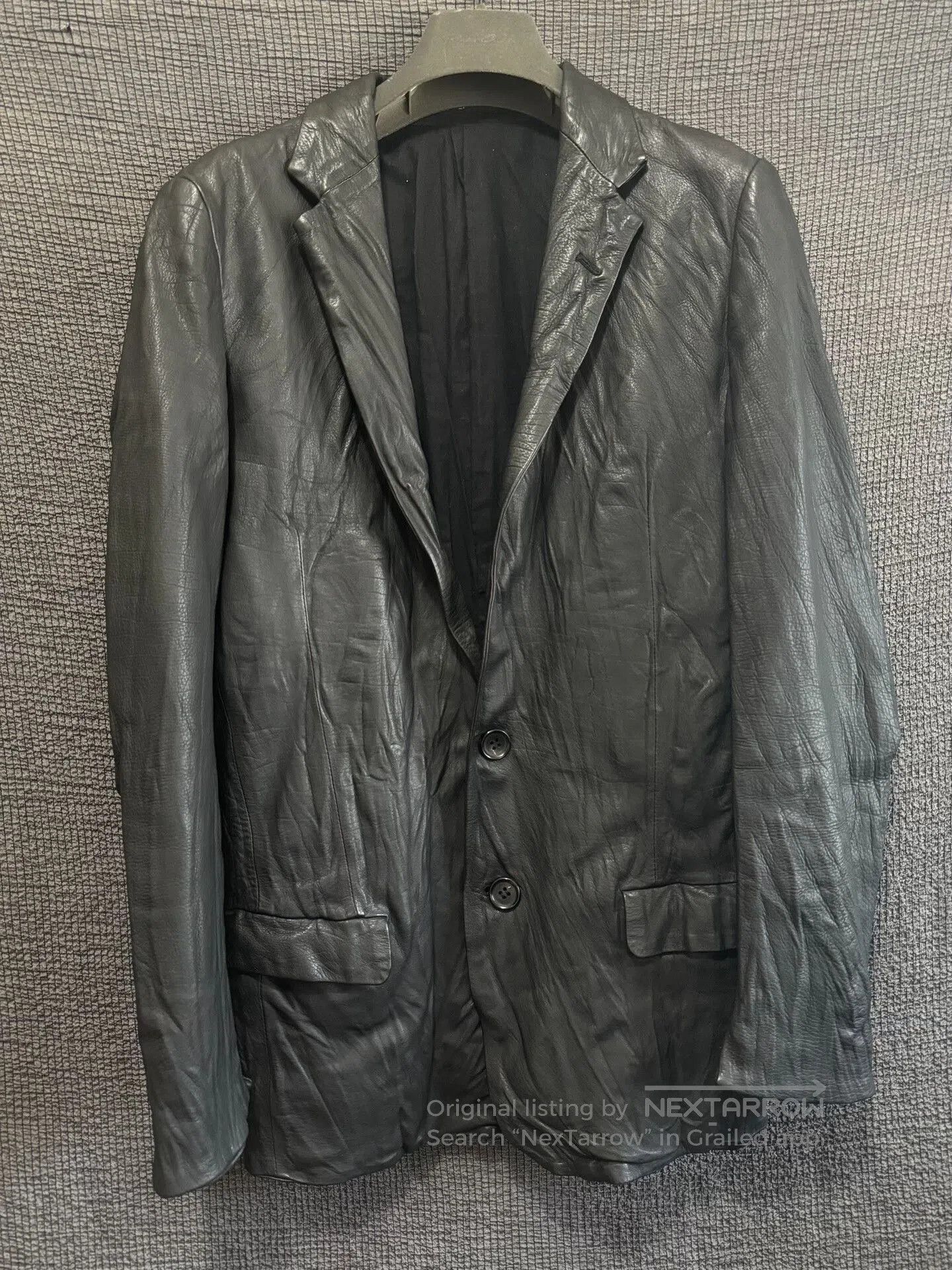 Julius avant-garde crumpled leather suit jacket. Size US S / EU 44-46 / 1 - 1 Thumbnail
