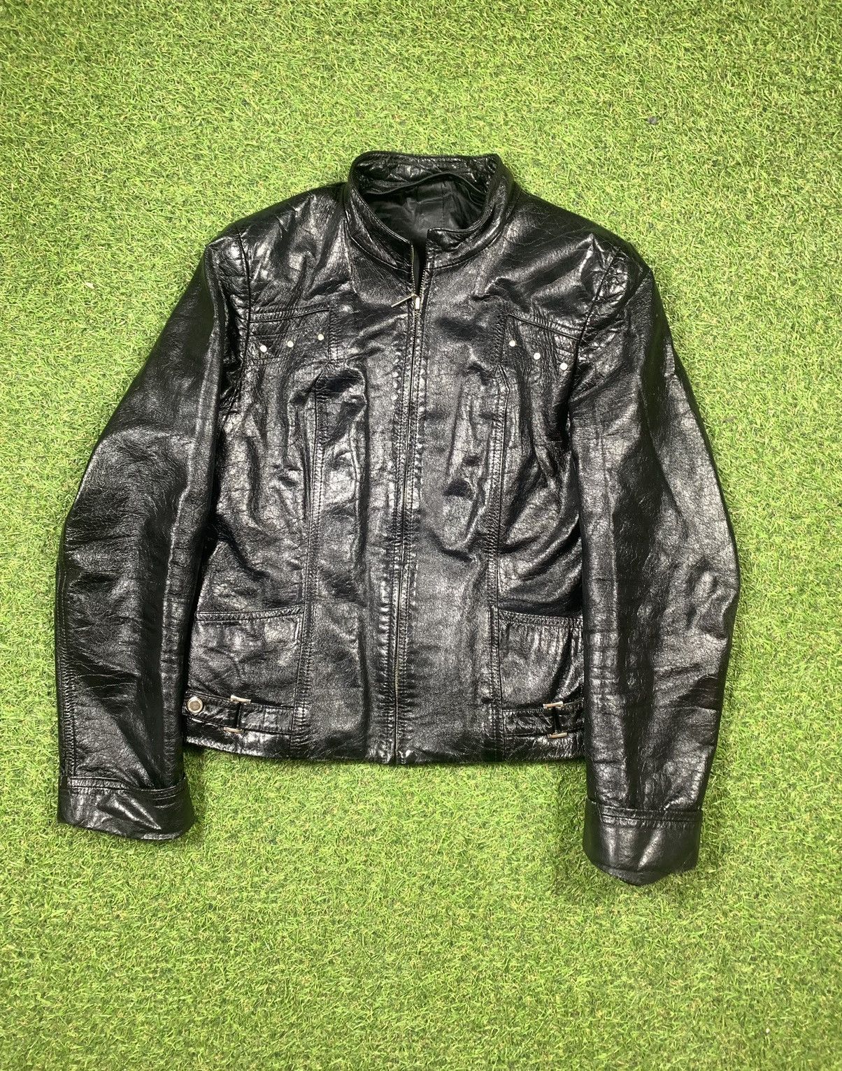 Genuine Leather × Vintage Vintage Y2K Leather jacket streetwear style Size S / US 4 / IT 40 - 1 Thumbnail