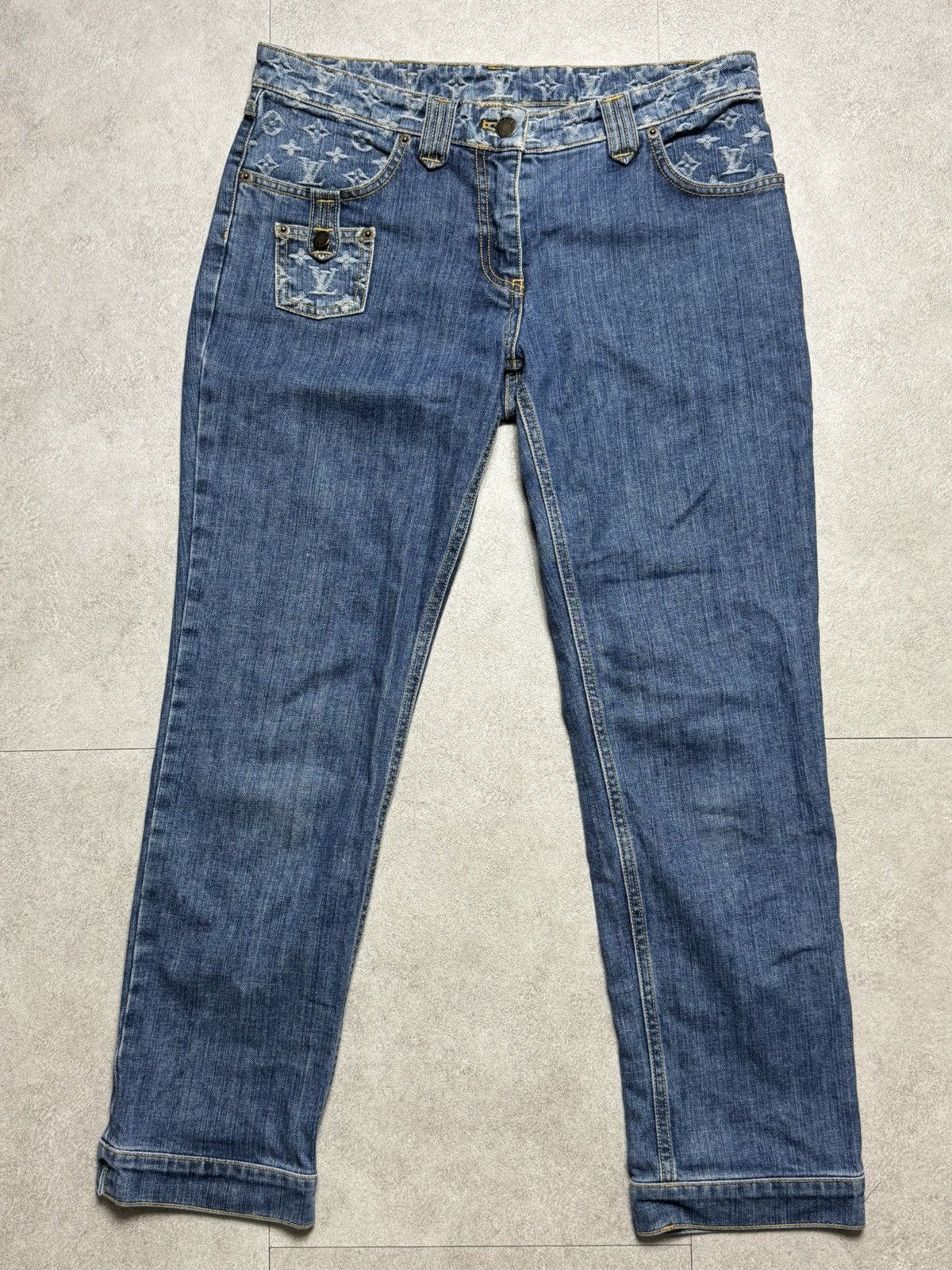 Louis Vuitton Louis vuitton - Marc jacobs - F/W 06 monogram denim pants Size 26" / US 2 / IT 38 - 1 Thumbnail