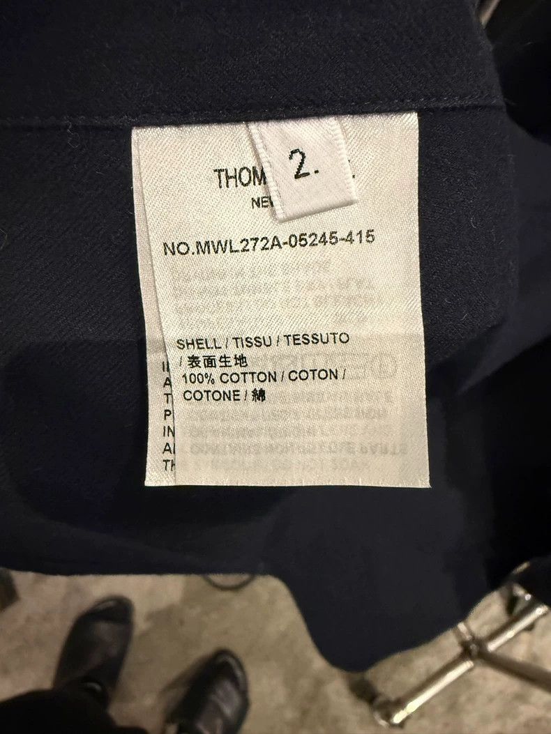 Thom Browne Thom Browne size2 Classic four-barrel shirt, blue and black Size US M / EU 48-50 / 2 - 5 Thumbnail