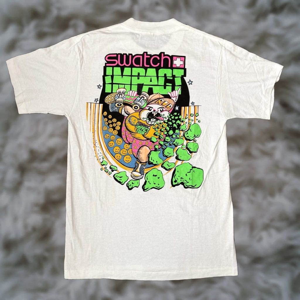 Swatch VINTAGE Swatch Impact T Shirt Mens M 80s Rare Skateboard Watches Graphic Tee Size US M / EU 48-50 / 2 - 1 Thumbnail
