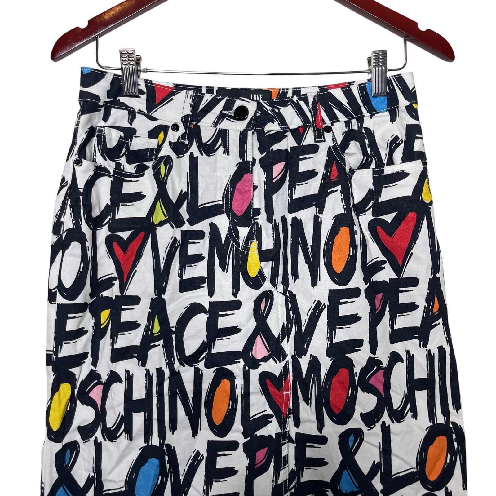 Love Moschino Love Moschino Love & Piece white midi pencil skirt Size 27" / US 4 / IT 40 - 3 Thumbnail