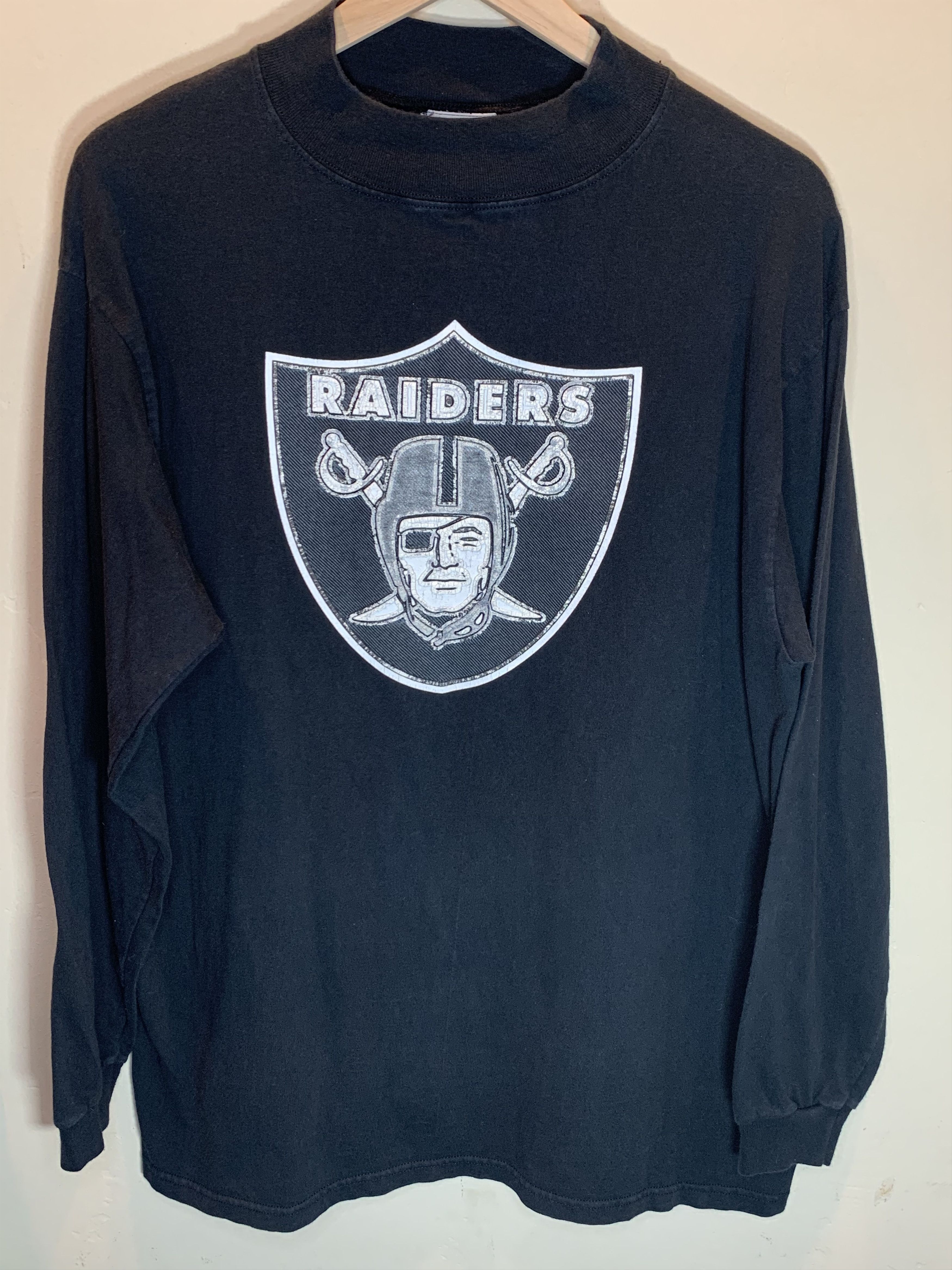 NFL RARE Vintage 90s Oakland Raiders NFL Football MockNeck Shirt Size US L / EU 52-54 / 3 - 1 Thumbnail