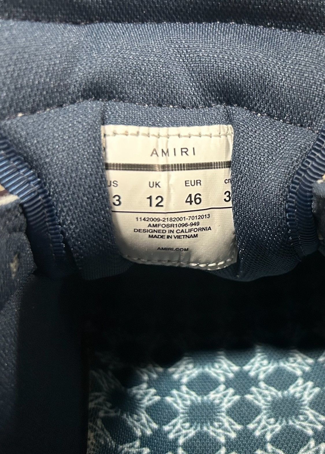 Amiri Amiri low top skel “midnight indigo” Size US 13 / EU 46 - 7 Thumbnail