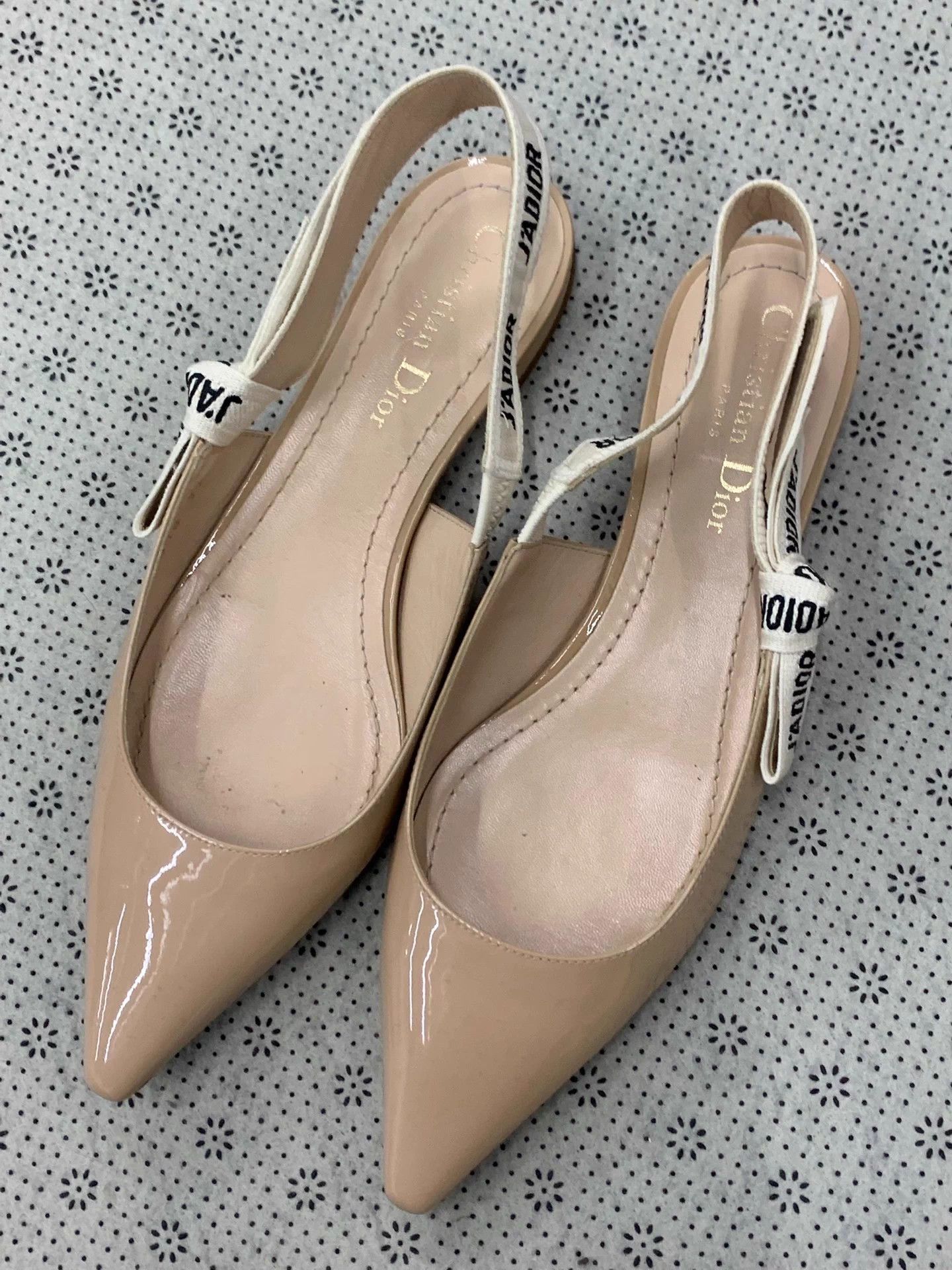 Dior Dior Nude Pink Patent Leather Flat 37 Size US 6 / IT 36 - 1 Thumbnail