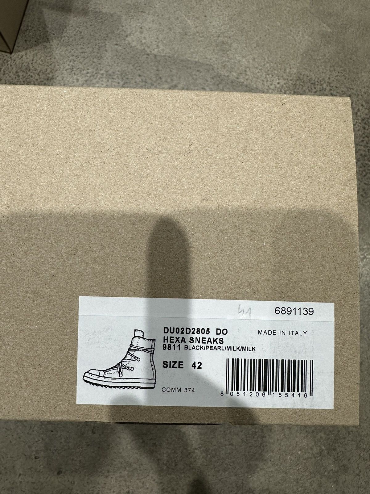 Rick Owens Drkshdw RICK OWENS - DRKSHDW Hexa Sneaker Black Pearl Milk Size US 9 / EU 42 - 6 Thumbnail