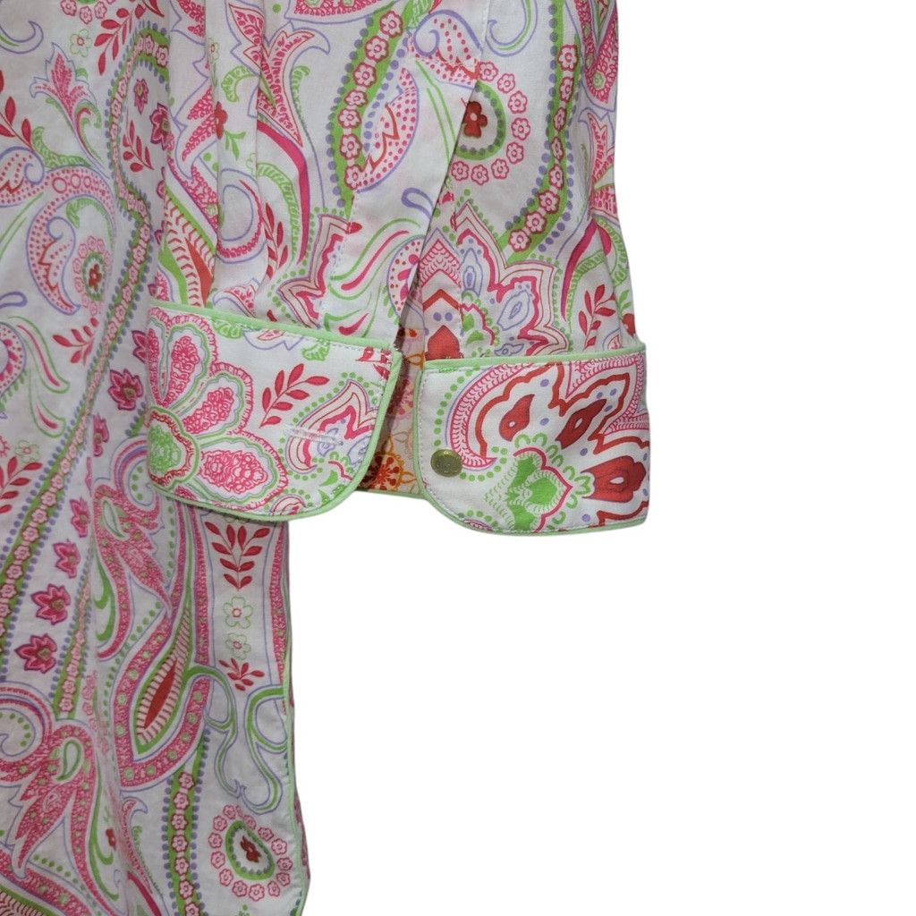 Robert Graham Robert Graham Women 3/4 Paisley Side Slit V-neck Blouse Top Size L / US 10 / IT 46 - 6 Thumbnail
