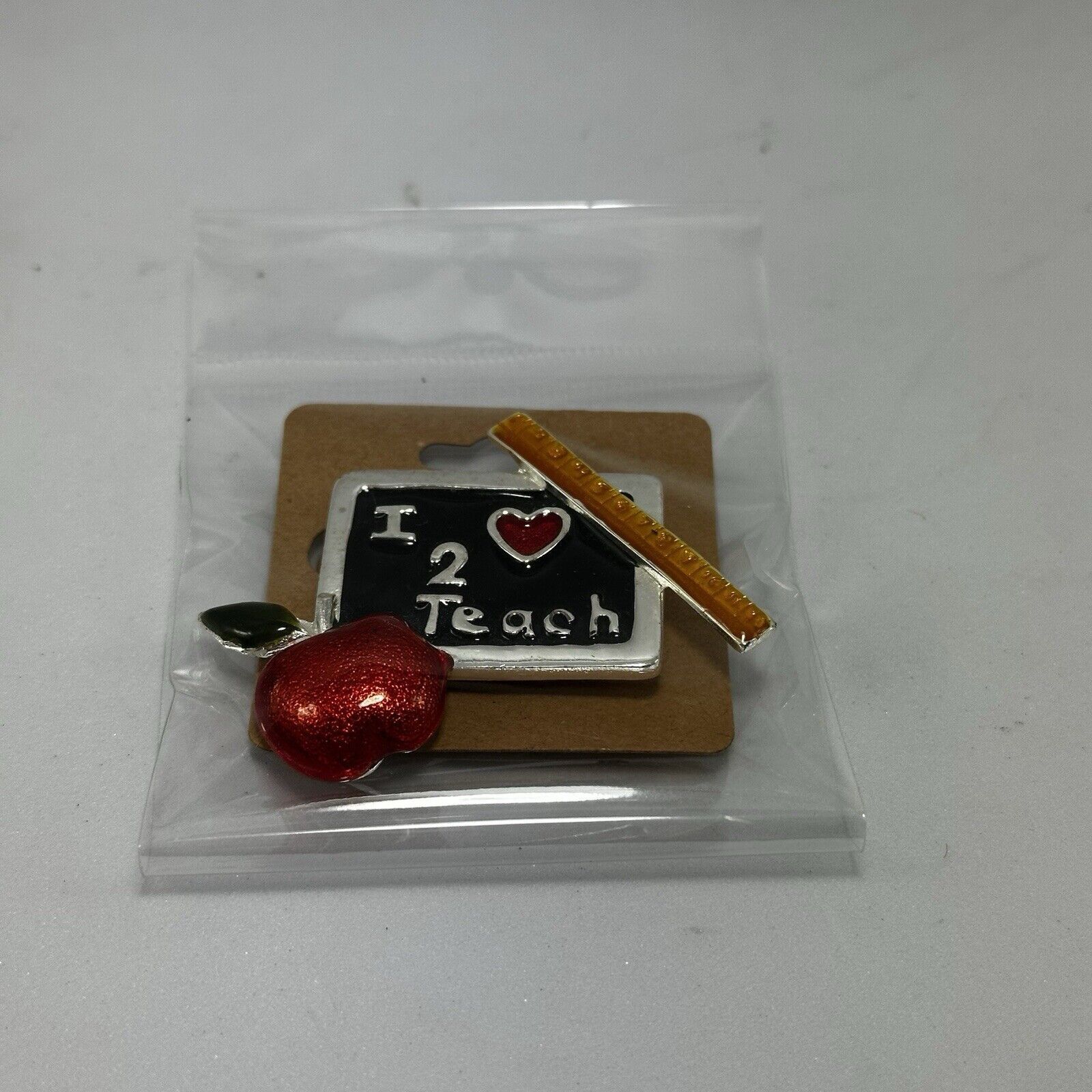 Other I Love 2 Teach Apple Teacher Brooch Pin Button Appreciation Size ONE SIZE - 9 Thumbnail